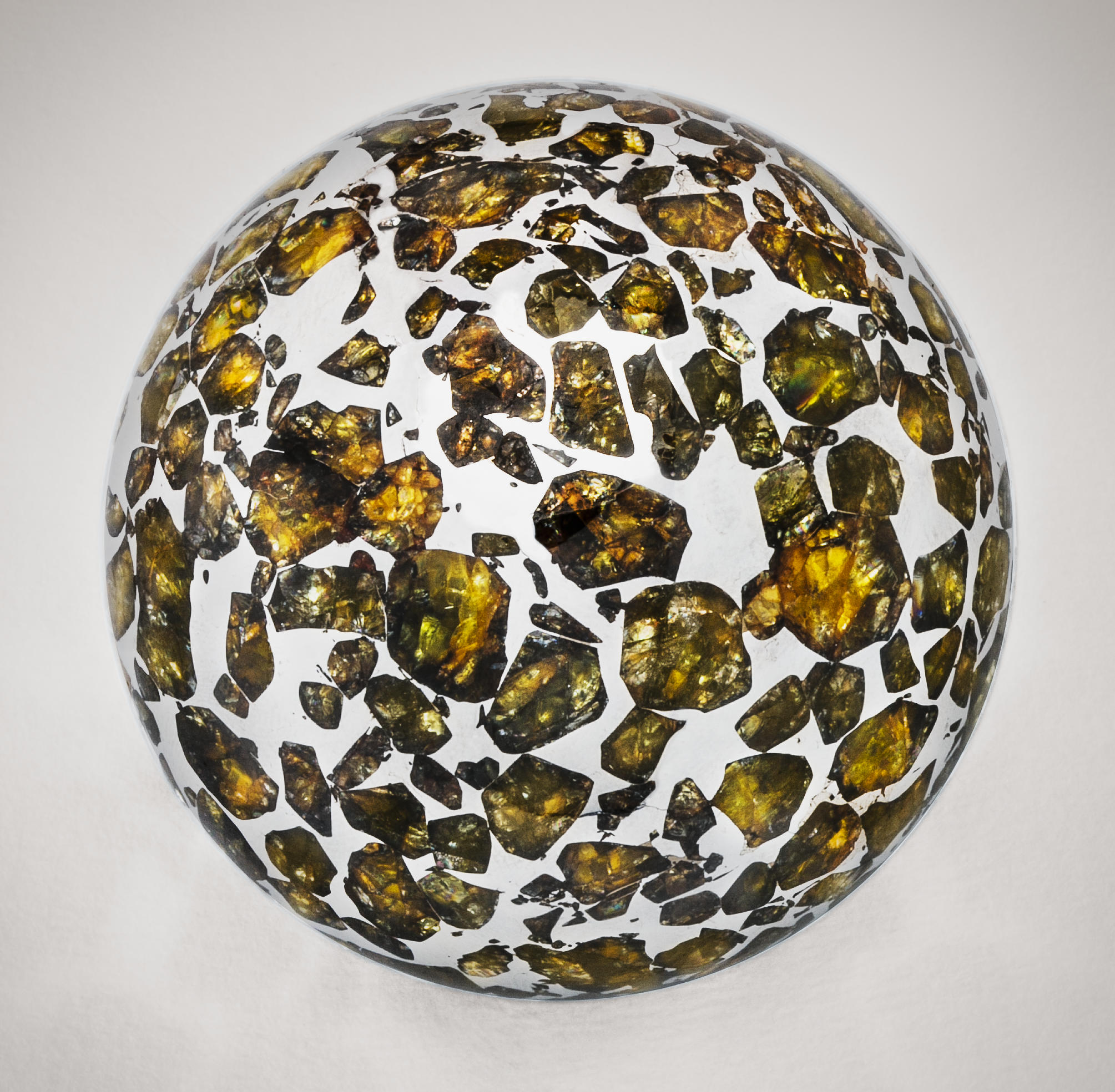 A SEYMCHAN METEORITE SPHERE, PALLASITE – PMG MAGADAN