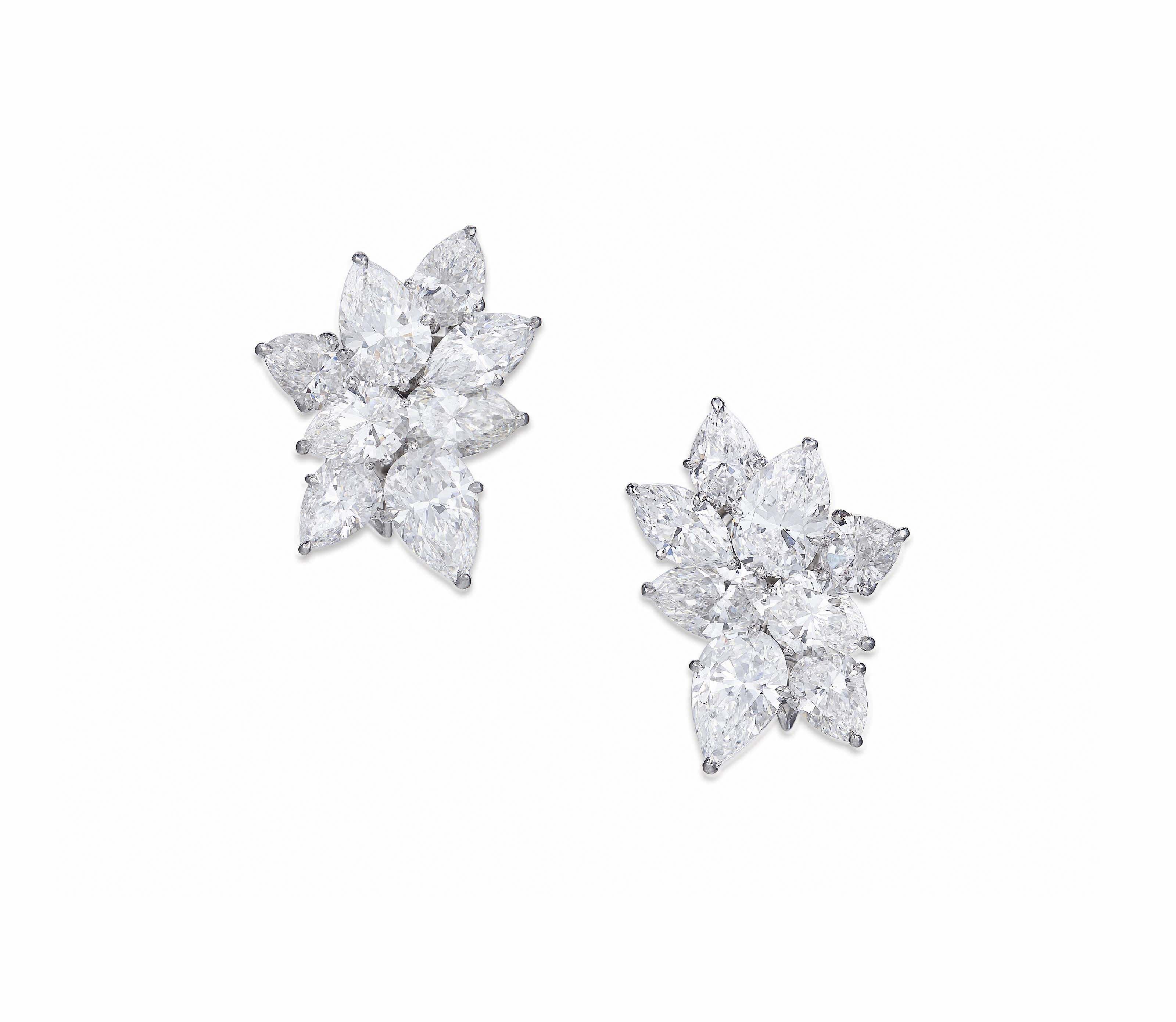 A PAIR OF DIAMOND EARRINGS, BY HARRY WINSTON | Christie's