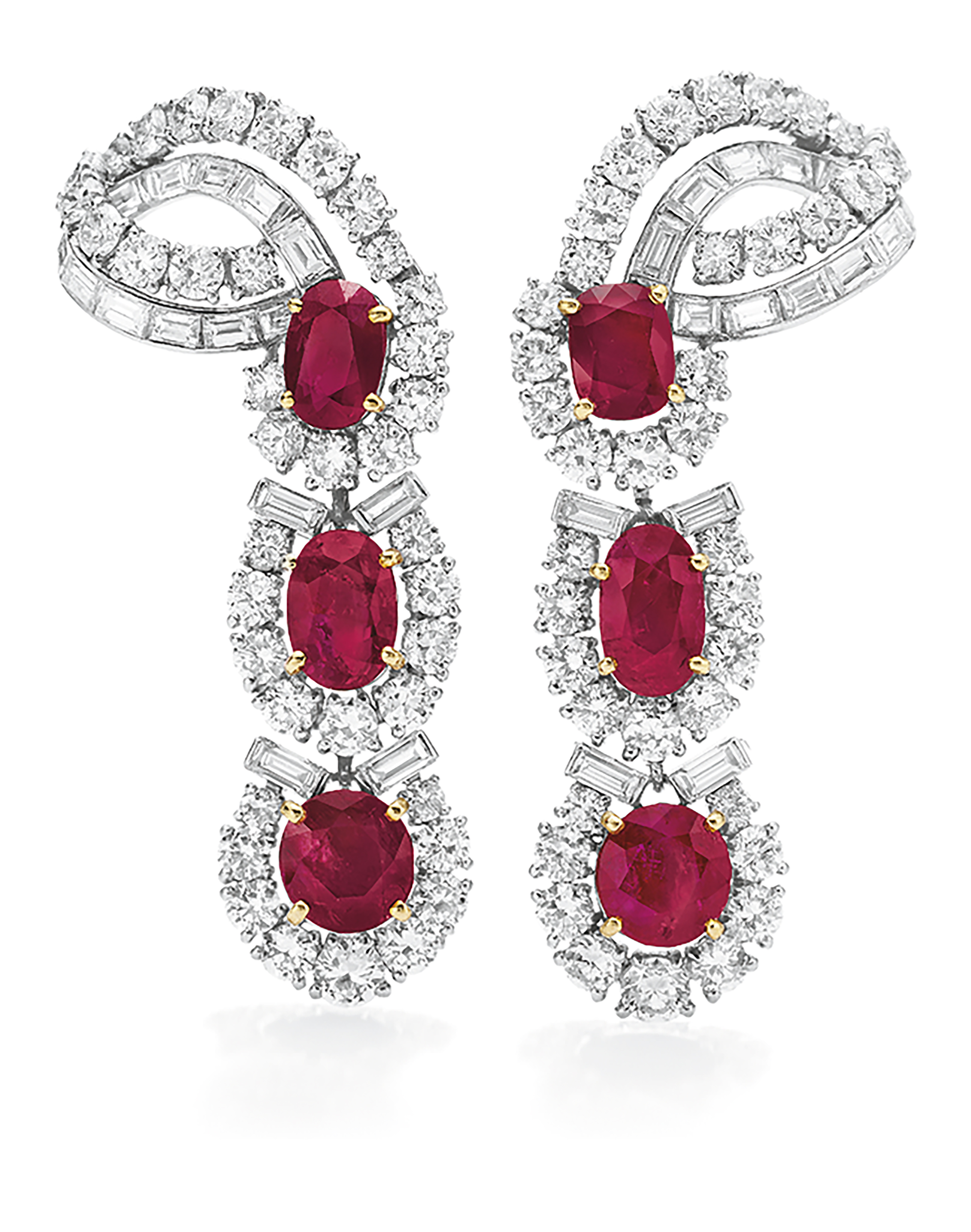 A PAIR OF RUBY AND DIAMOND EARRINGS BY CARTIER Christie s