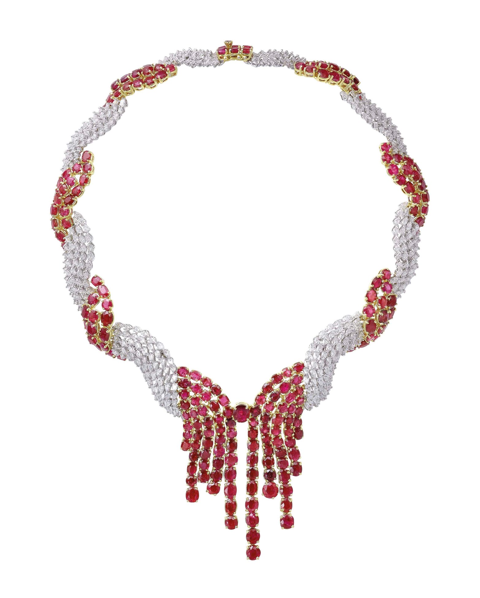 A RUBY AND DIAMOND NECKLACE