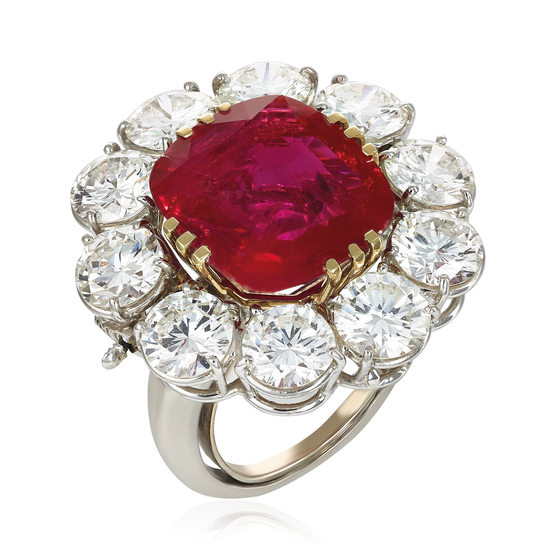 A RUBY AND DIAMOND RING