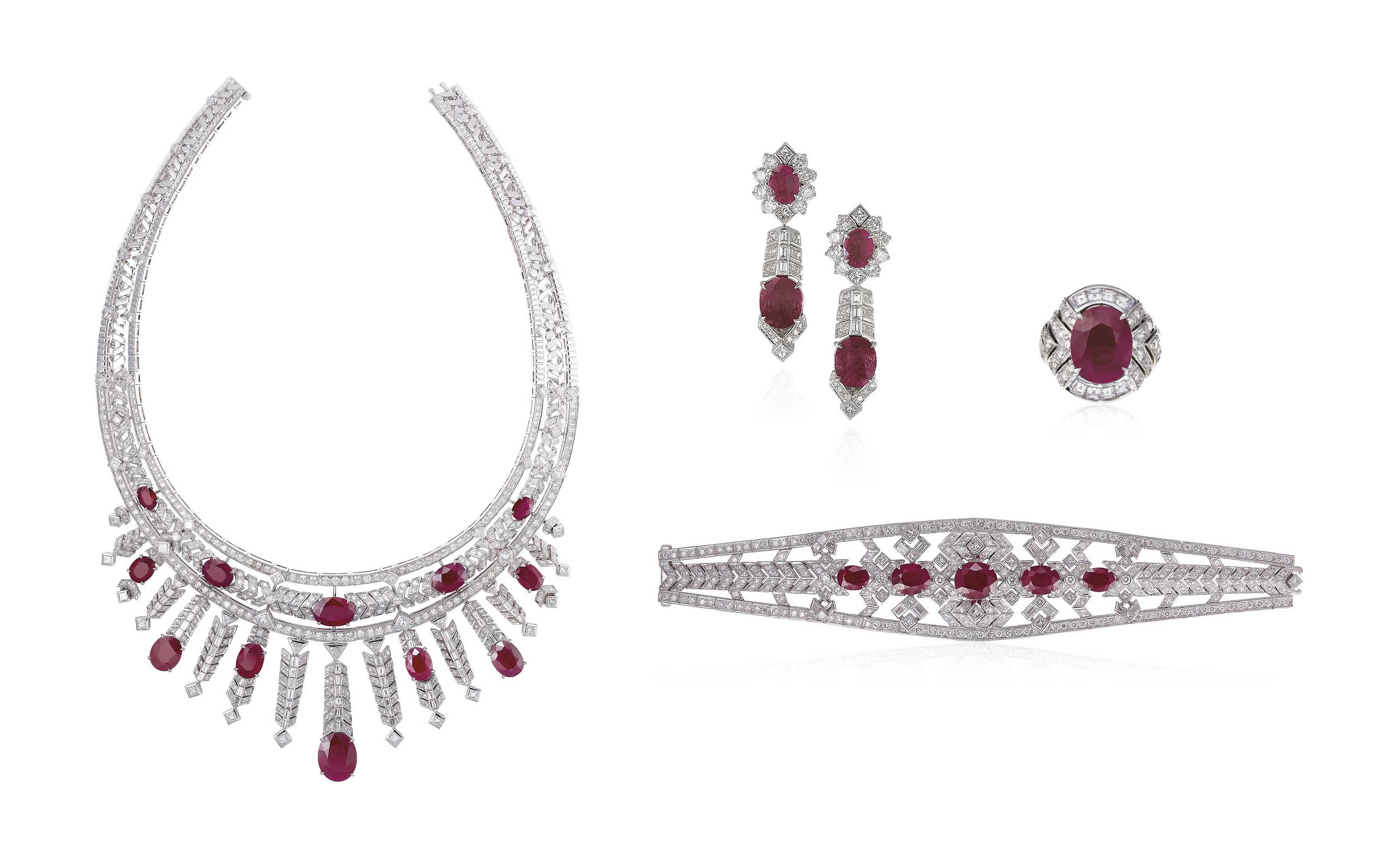 Mouawad ruby and diamond necklace clearance