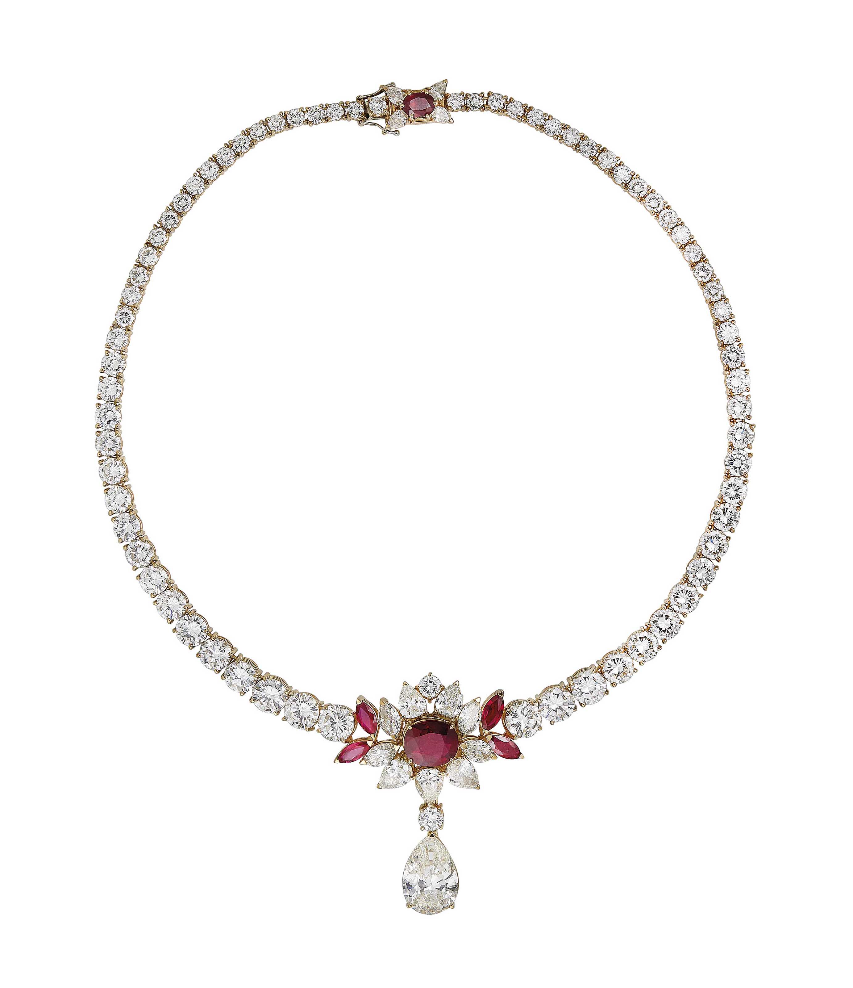 A RUBY AND DIAMOND NECKLACE Christie's