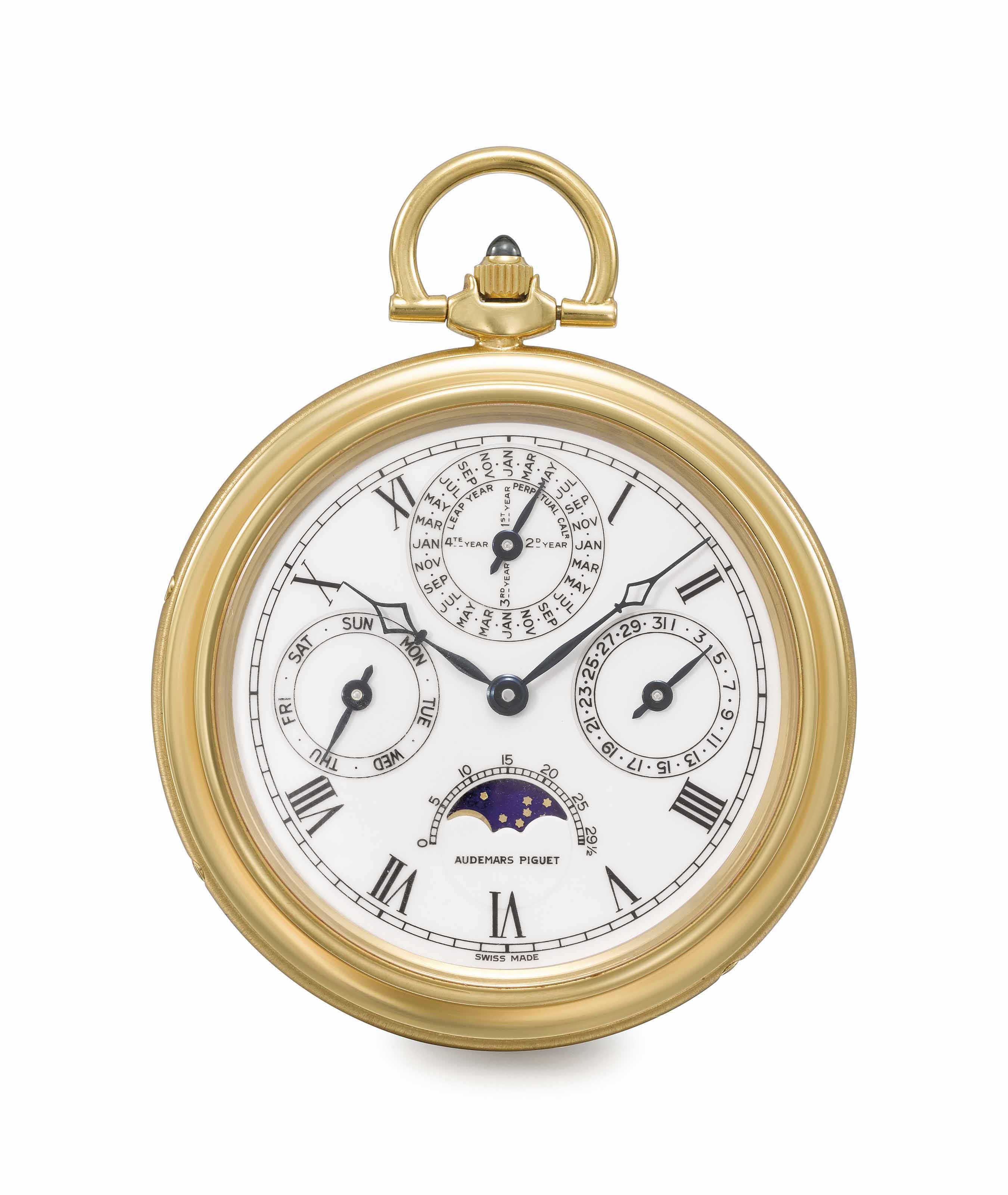 Audemars Piguet An 18K gold openface perpetual calendar keyless lever