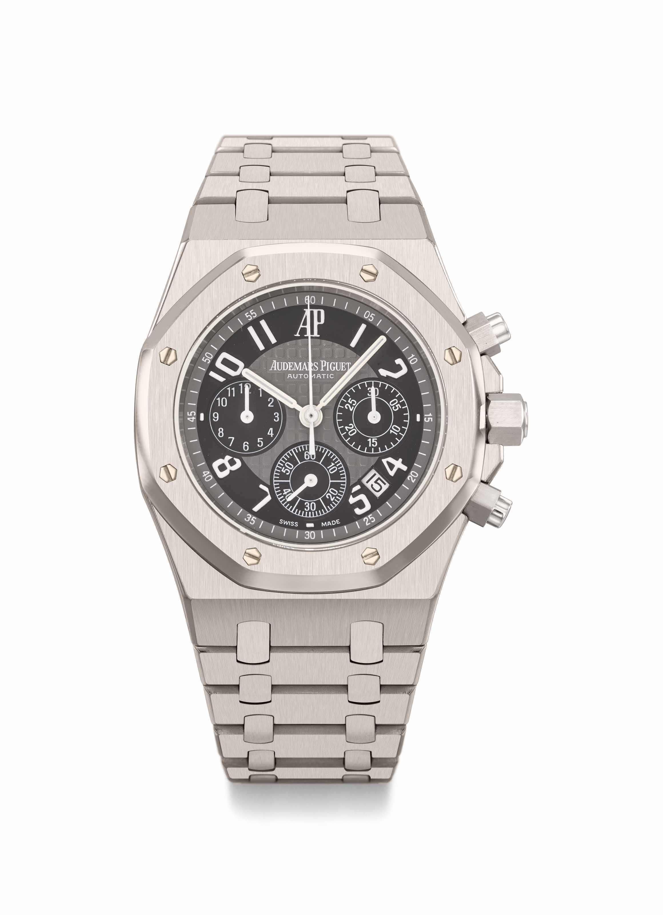 Audemars Piguet A Fine Limited Edition Titanium Automatic Chronograph Wristwatch With Date Certificate And Box Made For The Paris Audemars Piguet Boutique Signed Audemars Piguet Automatic La Boutique Special Edition Ref