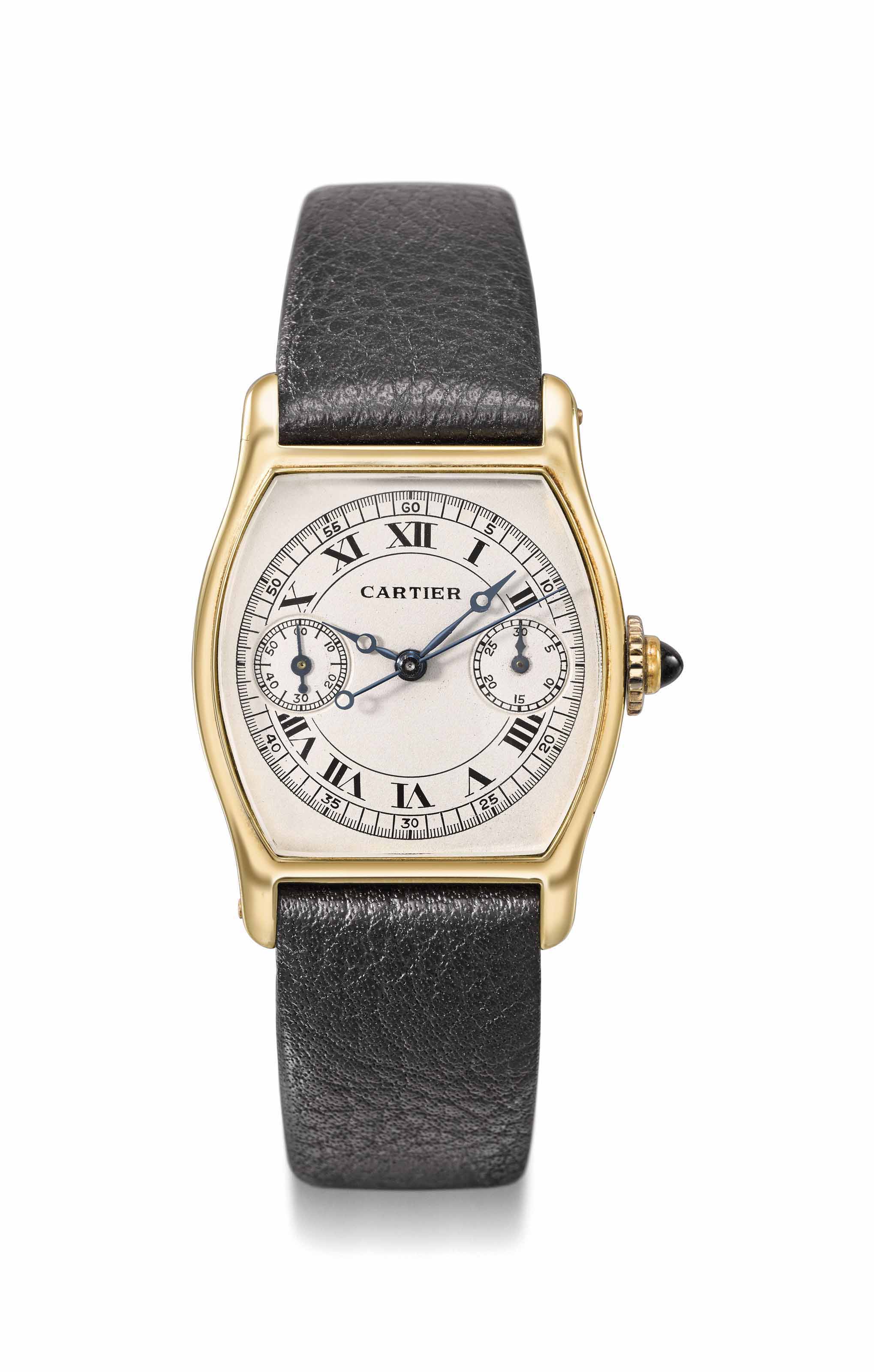 Cartier. A very fine and extremely rare 18K gold single button