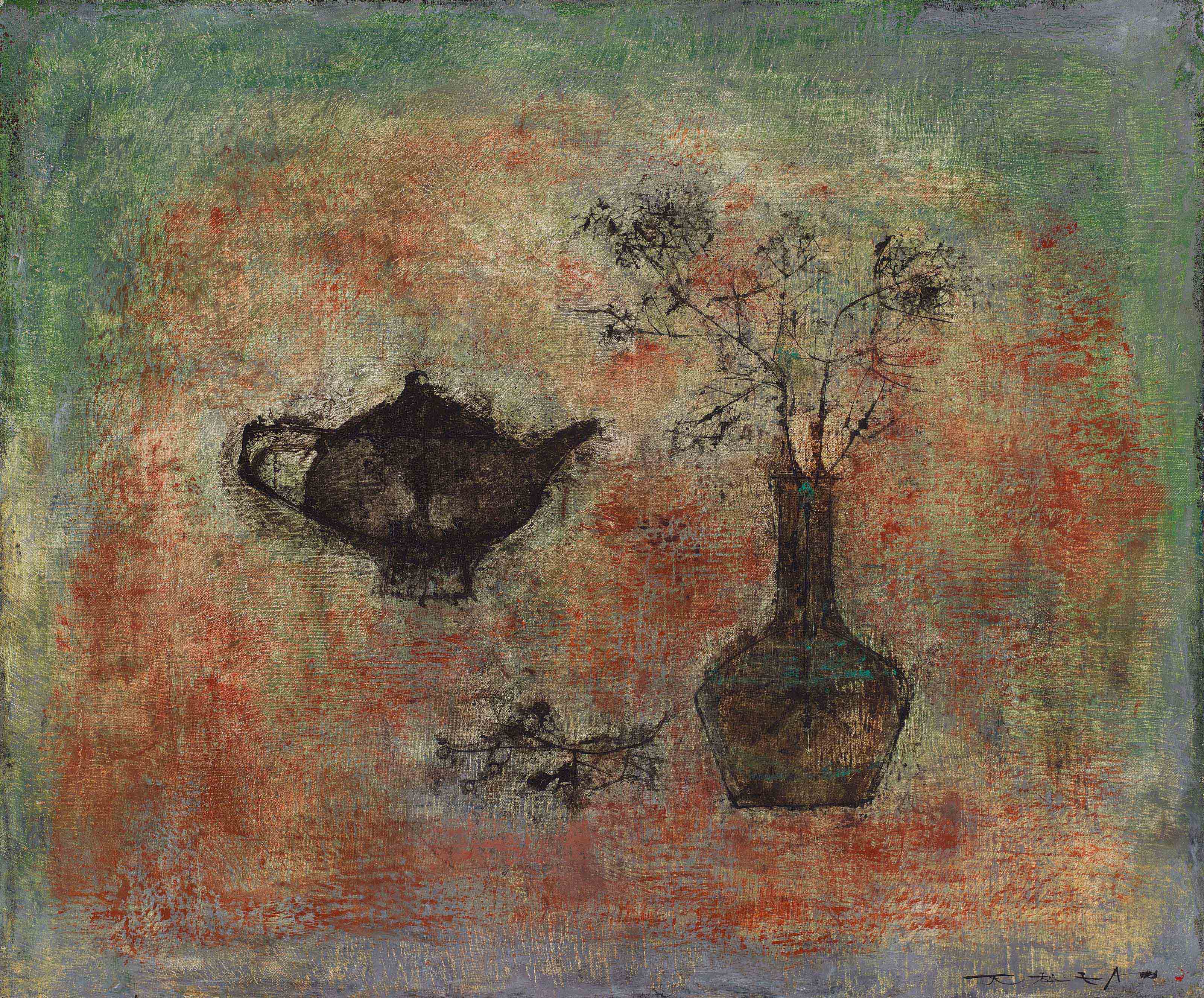 Untitled (Teapot And Vase With Twigs)