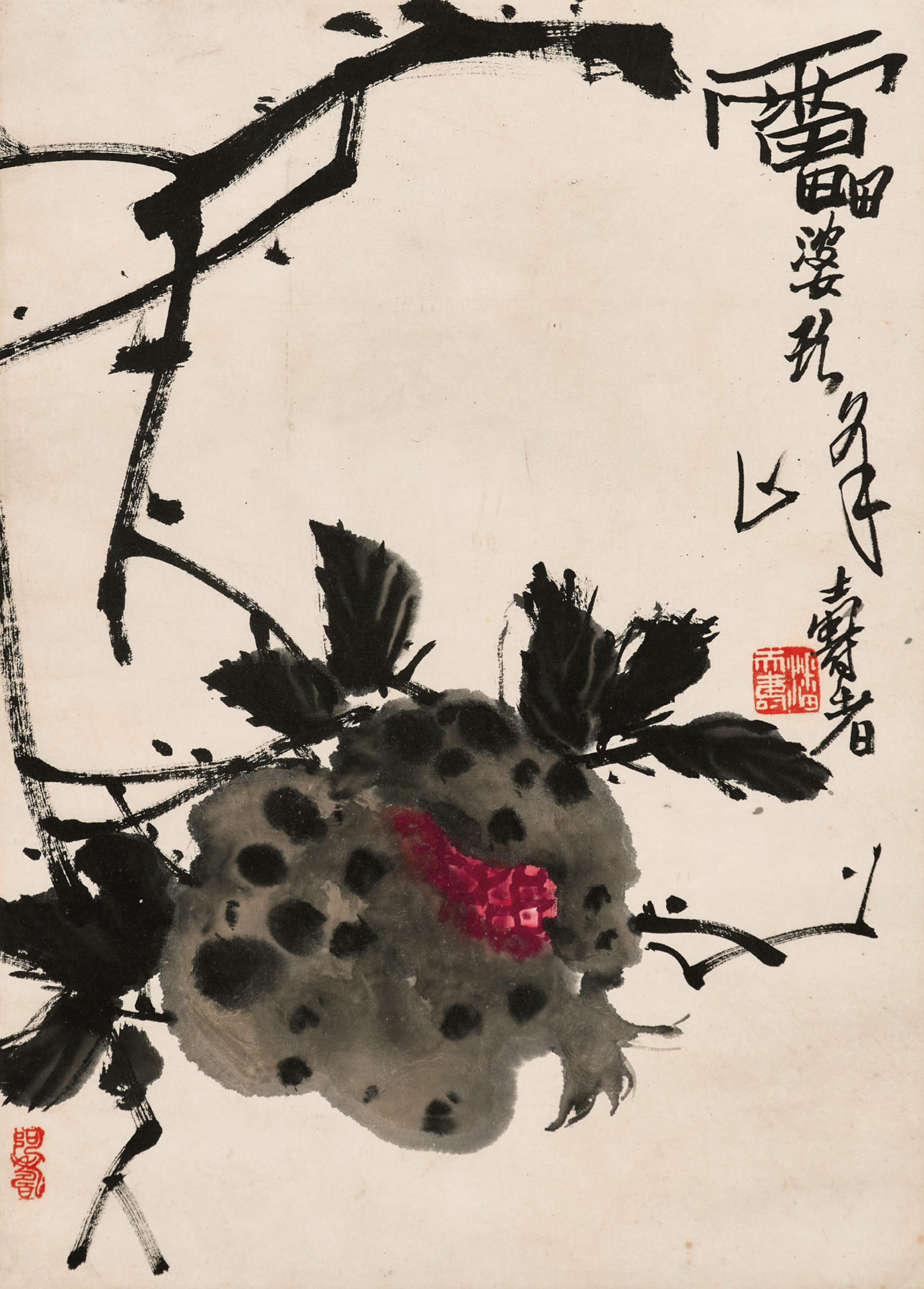 何香凝 墨梅圖 何香凝, 墨梅水墨紙本立軸| Christie's