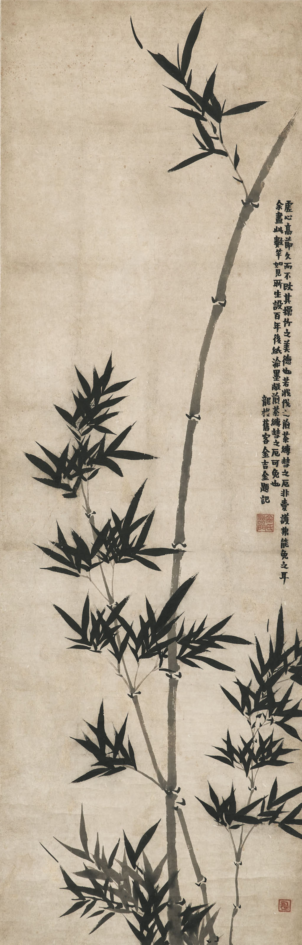 拓本 鄭板橋 清鄭燮竹石圖水墨紙本立軸一七六二年作, Bamboo and Rocks | Christie's