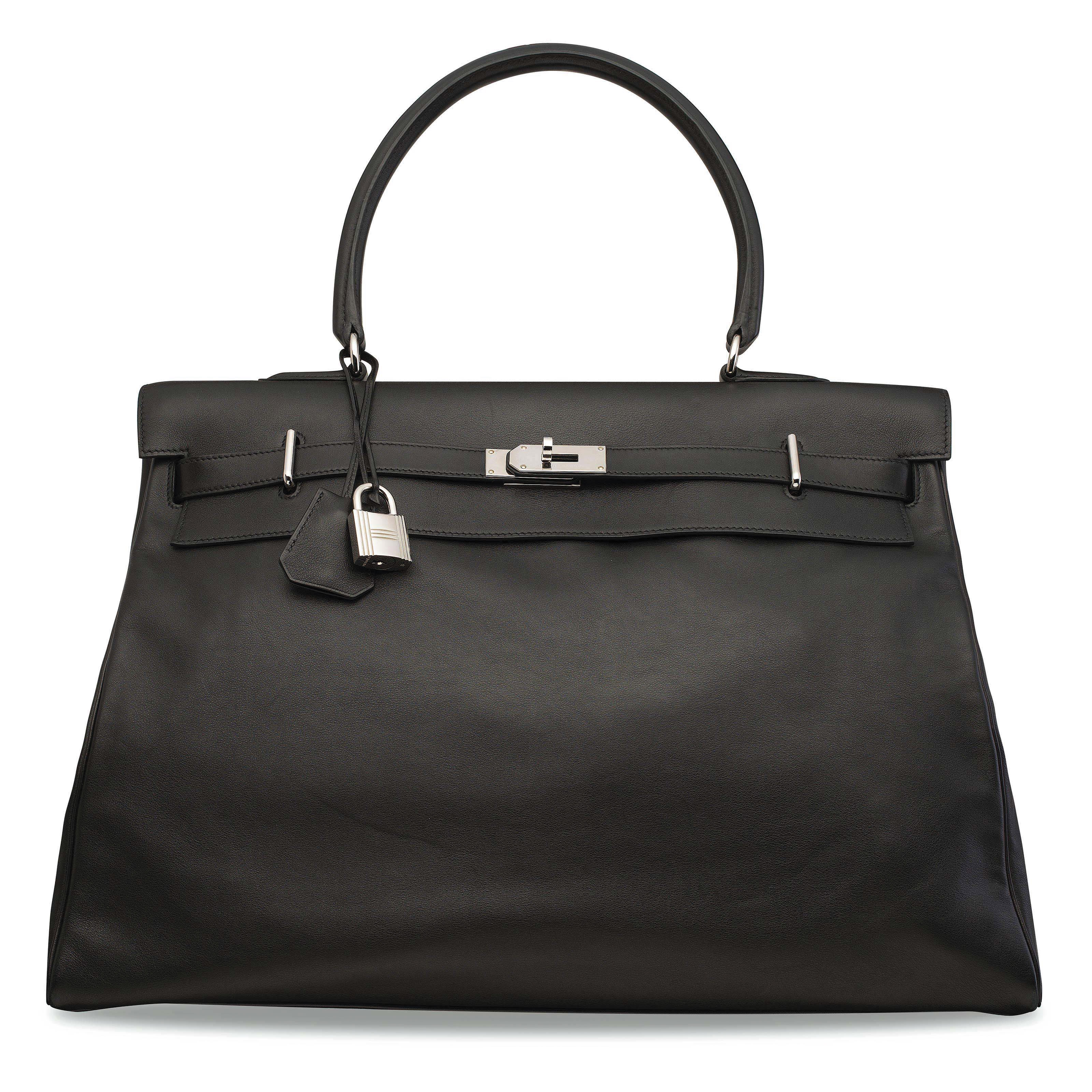 A BLACK SIKKIM LEATHER KELLY RELAX 50 WITH PALLADIUM HARDWARE , HERMÃS, 2010 | Christie's