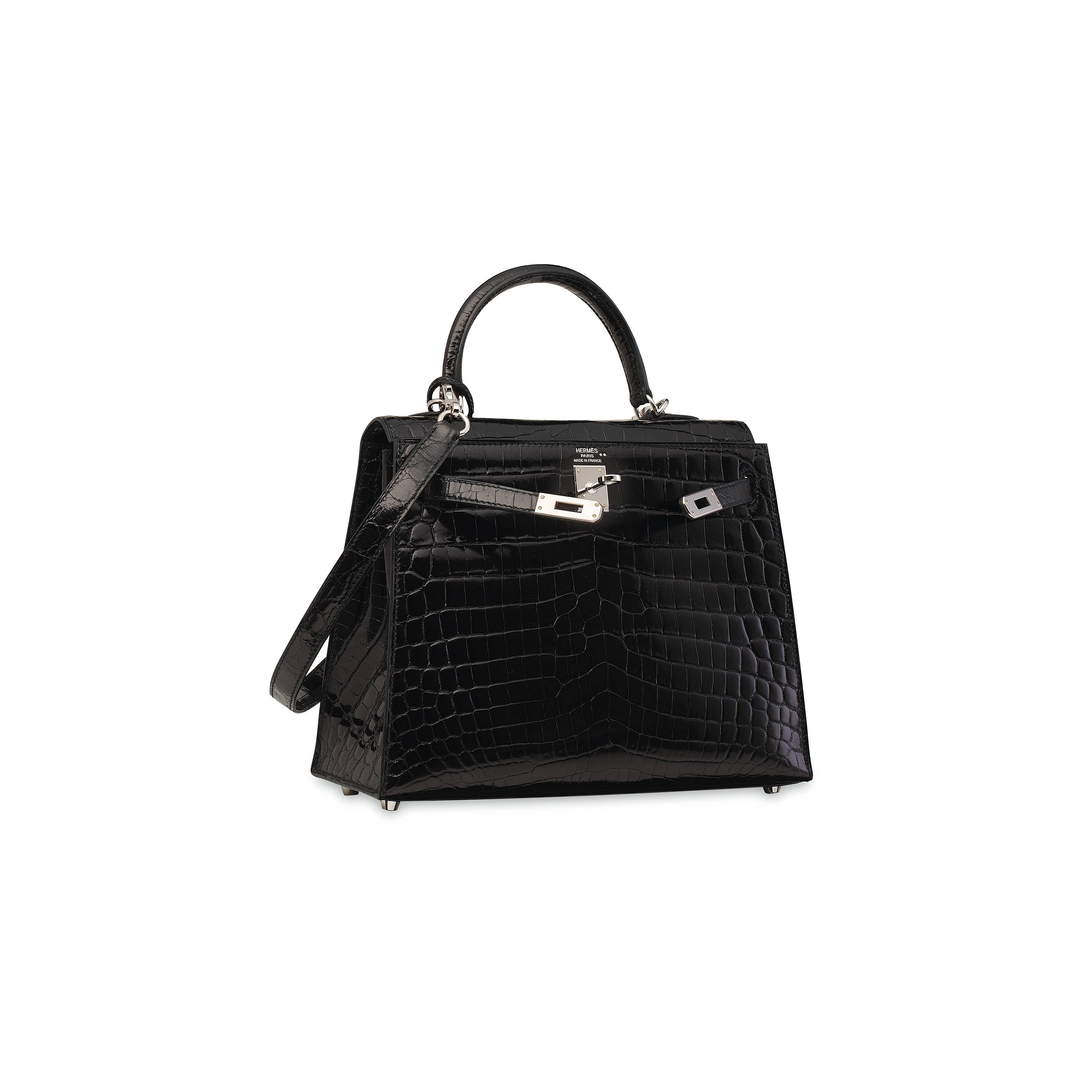 hermes kelly black crocodile