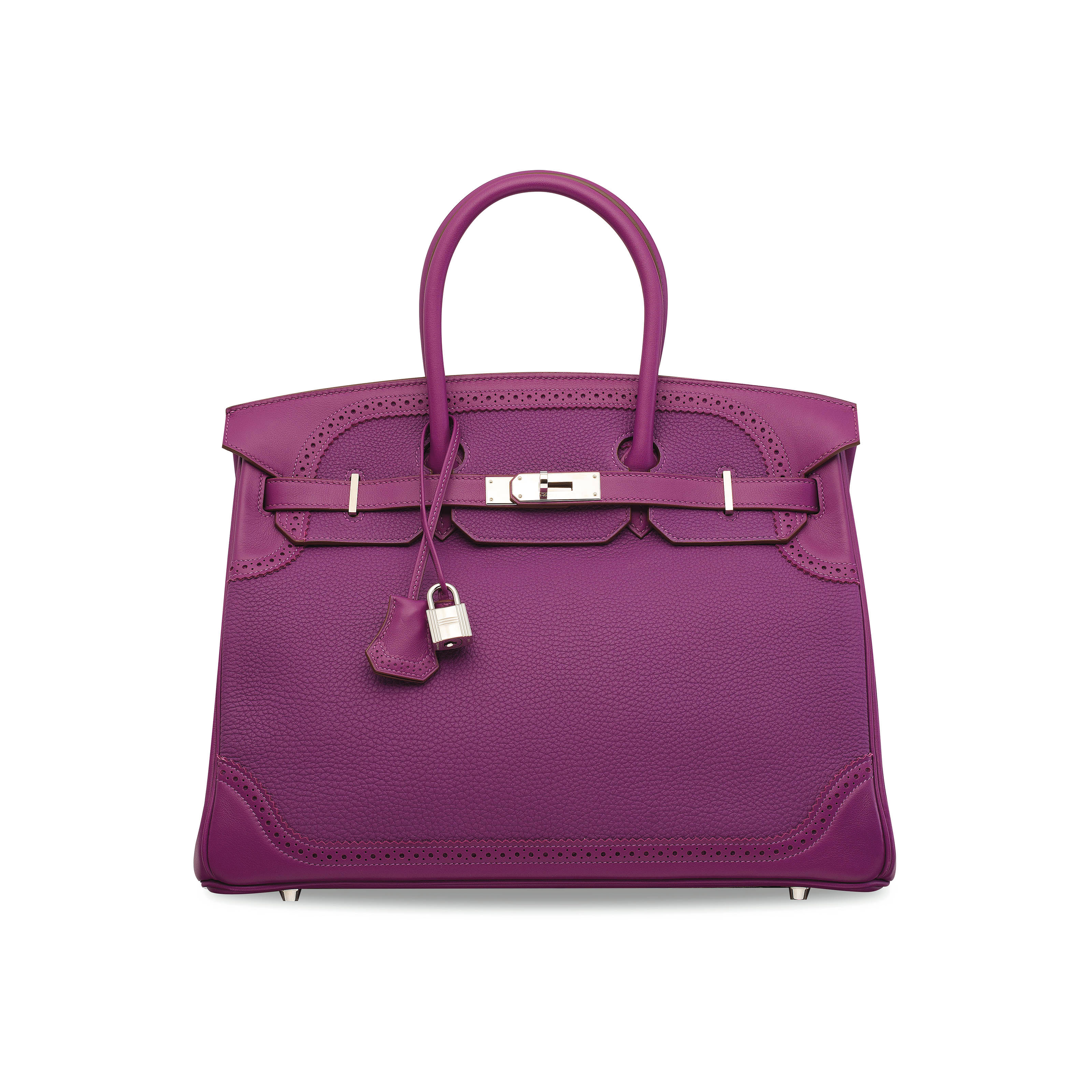 Birkin 35cm Pink Fuchsia Shiny Porous Crocodile with Gold Hardware Handbag (WWXZX) 144020004582 DO/DE