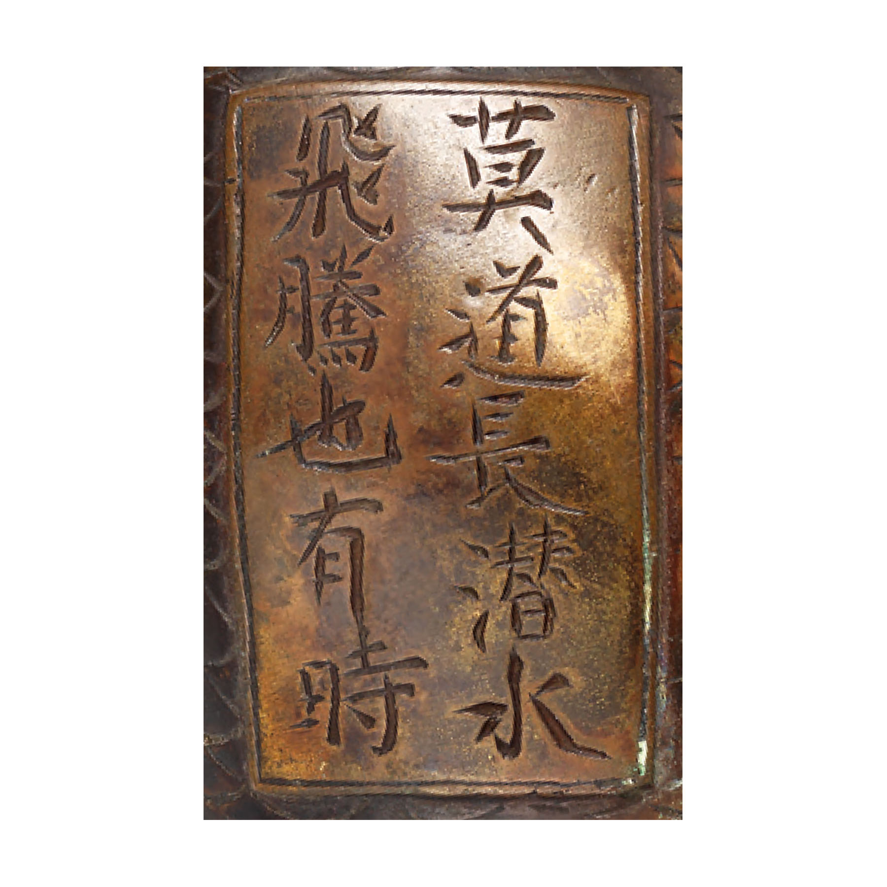 A BRONZE DRAGONFISH FORM CENSER