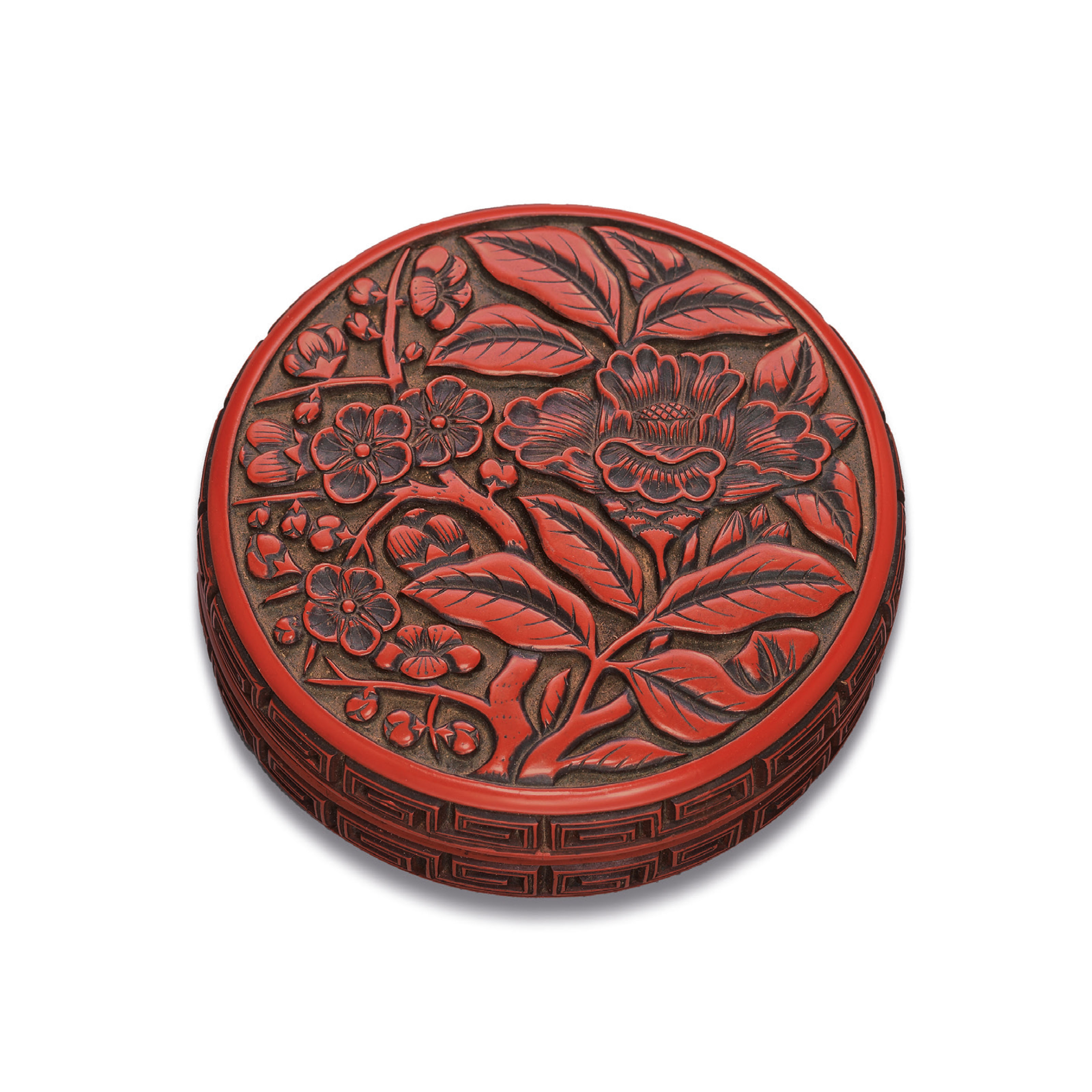 A CARVED CINNABAR LACQUER CIRCULAR BOX AND COVER , MING DYNASTY, 16TH