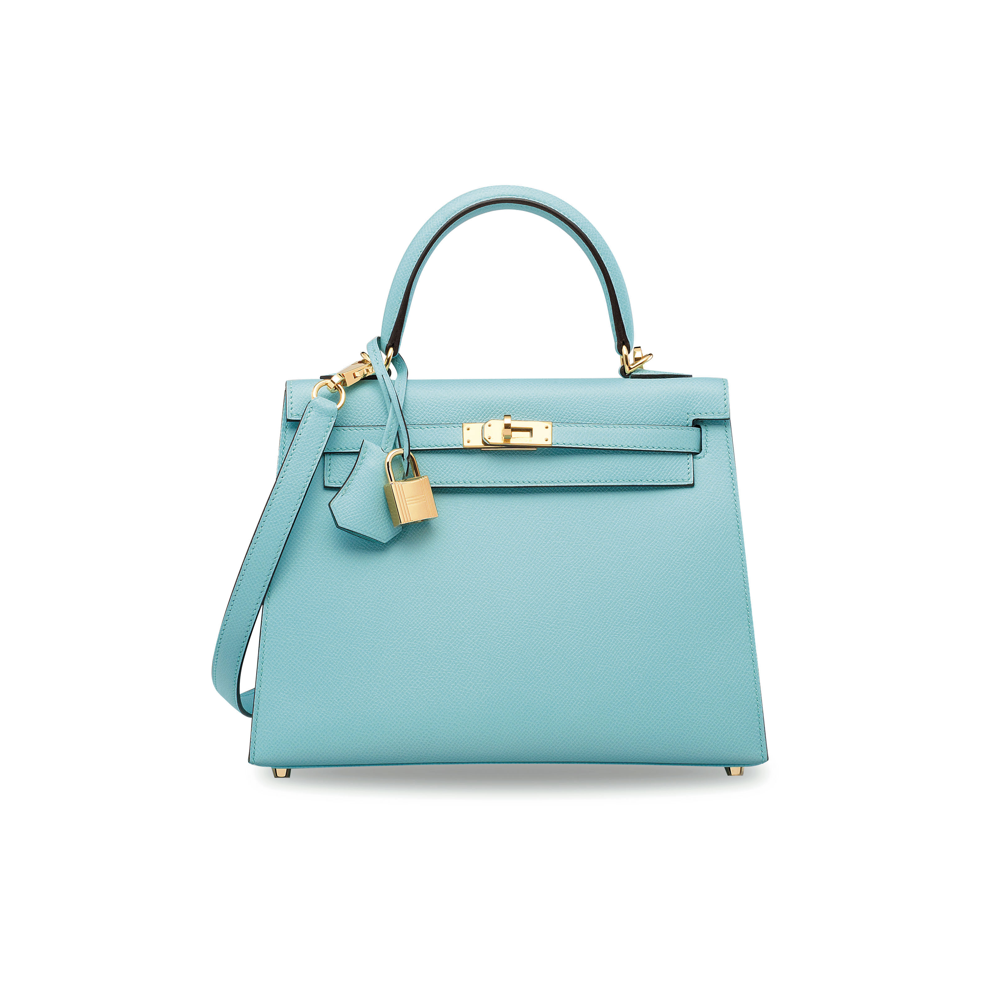 Hermes Mini Kelly Blue Zephyr Epsom PHW C stamp