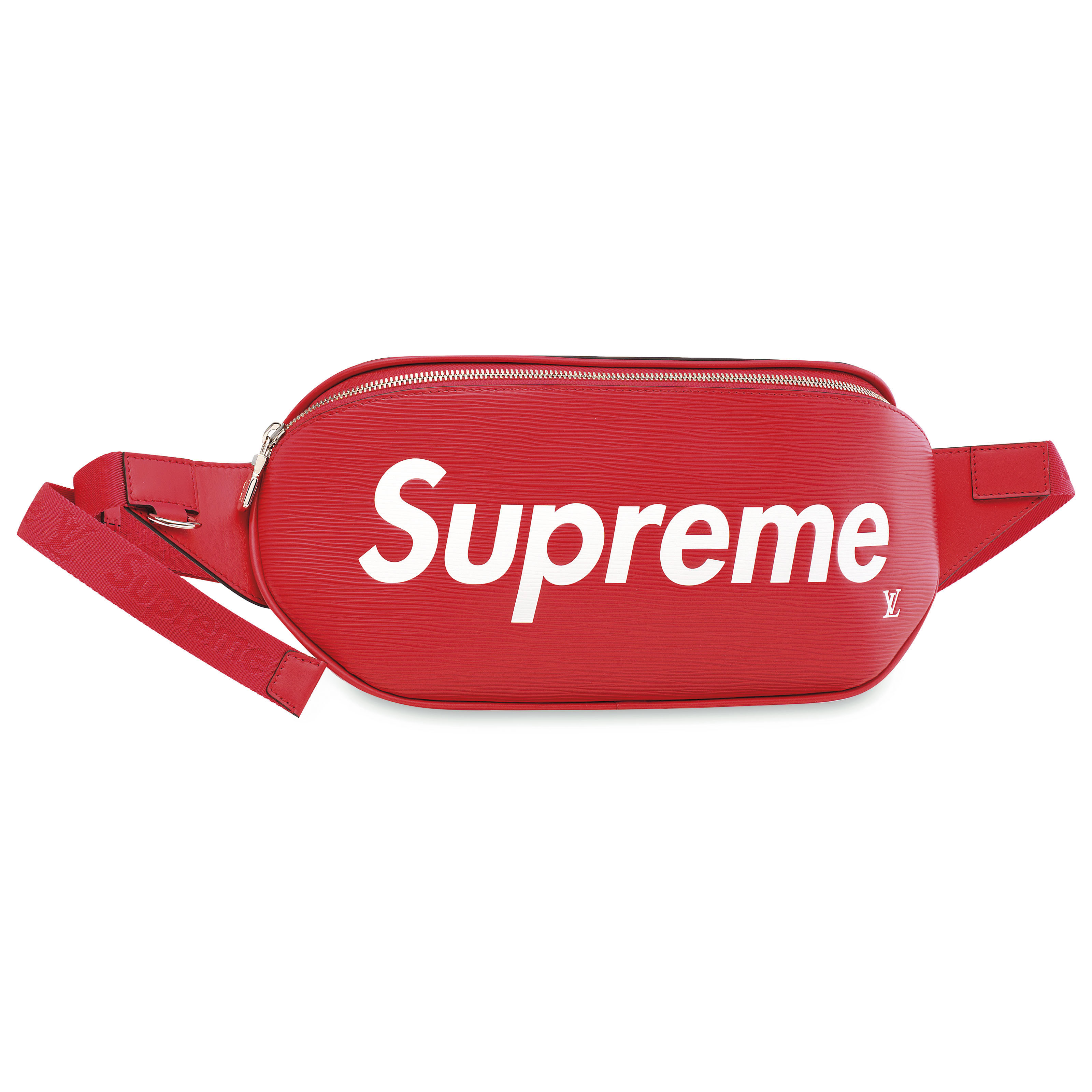 red leather supreme fanny pack