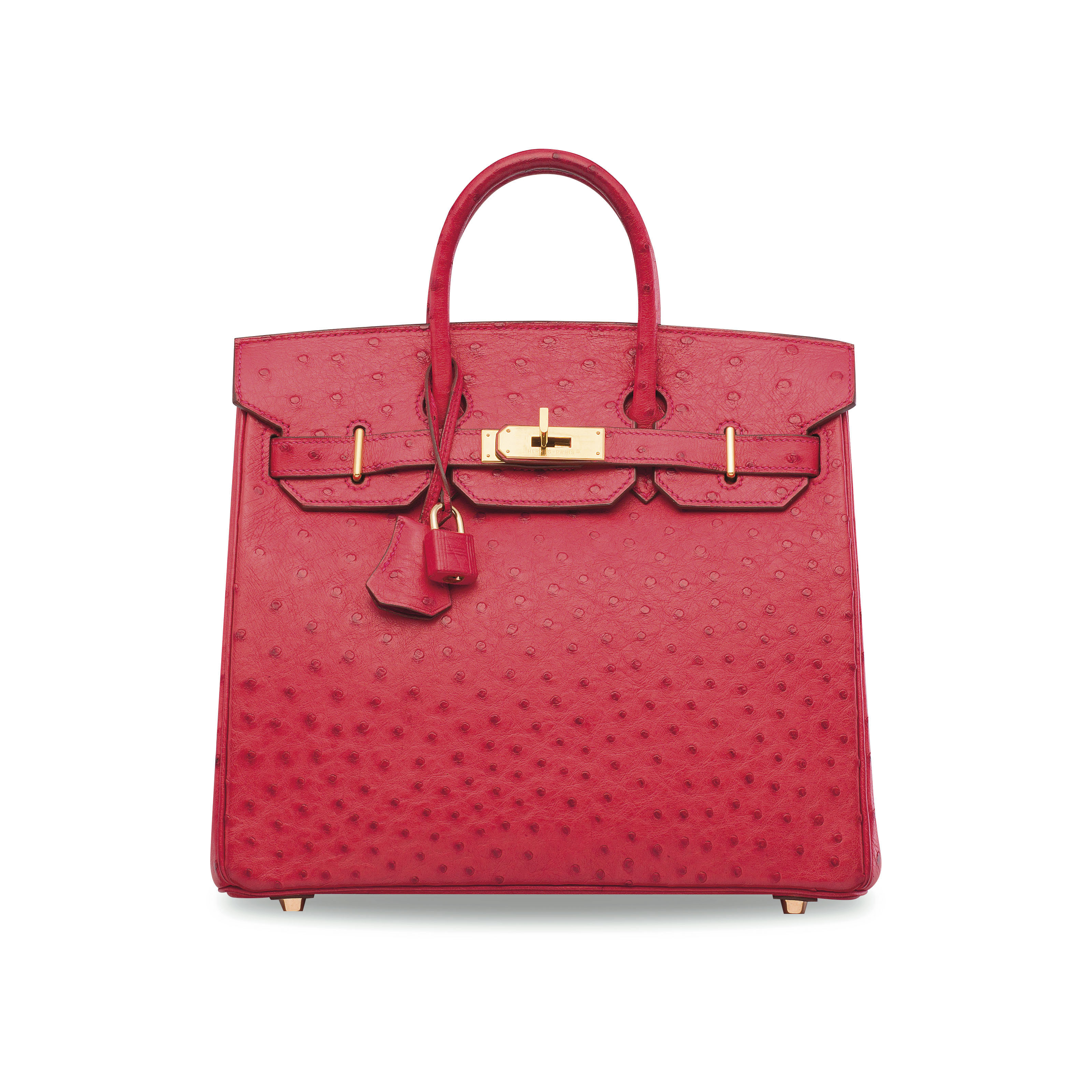 A ROUGE VIF OSTRICH HAC BIRKIN 28 WITH GOLD HARDWARE HERMES 2005 Christie s