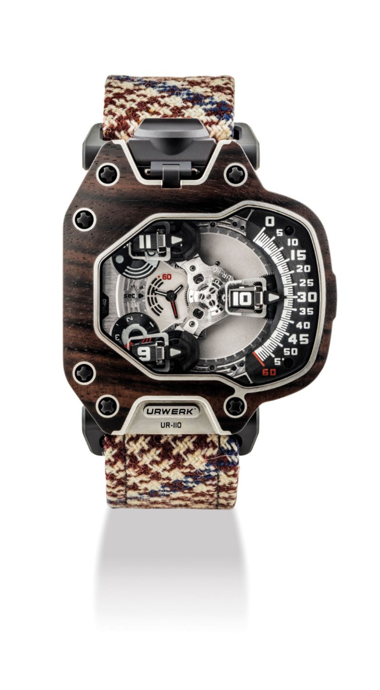Urwerk，极珍罕钛金属和望加锡乌木限量版自动腕表连立体卫星小时显示、日夜显示和换油显示，型号UR-110，“Eastwood Macassar Ebony”，约2015年制。2017年5月29日于佳士得香港以750,000港元成交