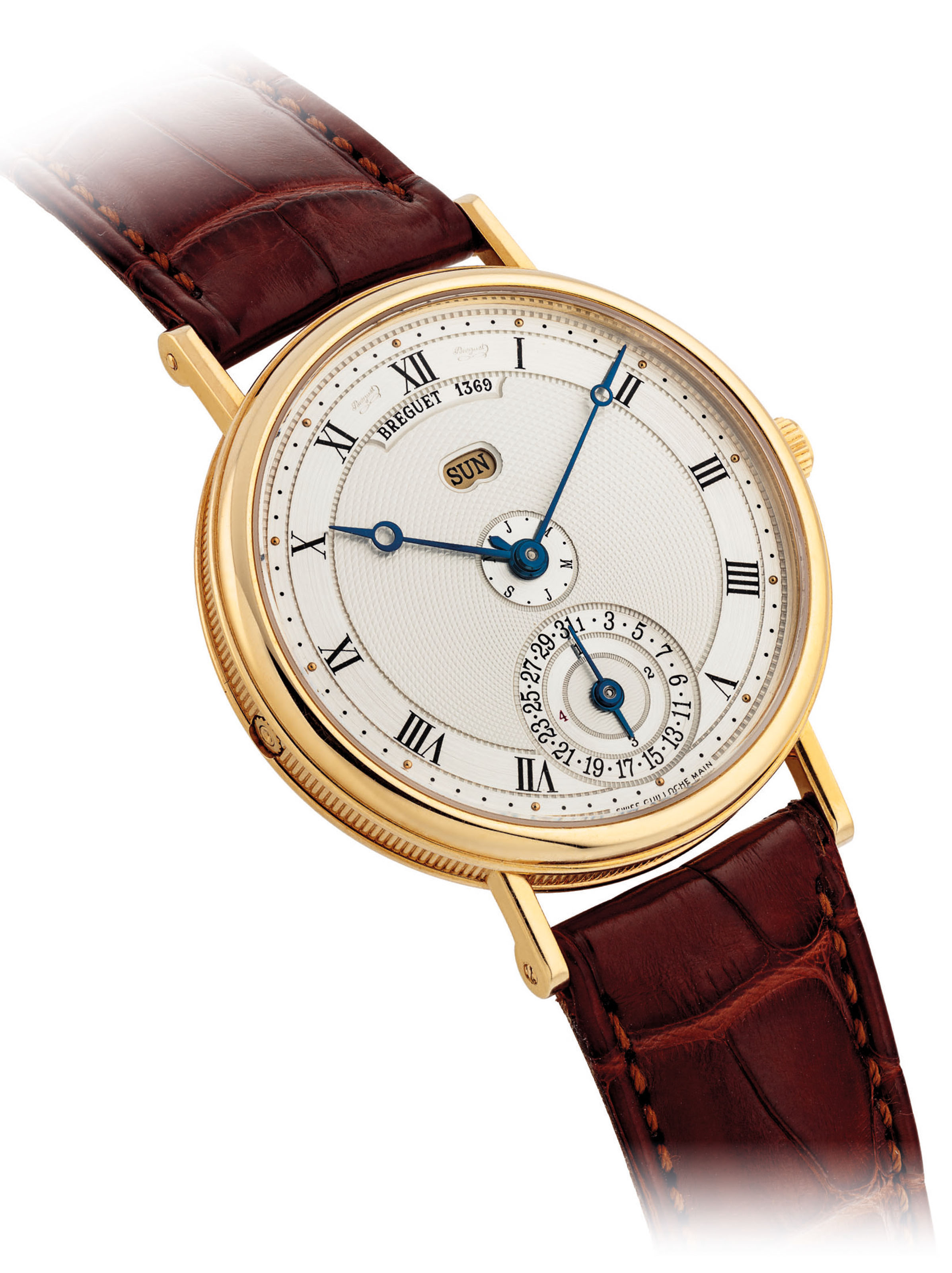 BREGUET. A FINE 18K PINK GOLD AUTOMATIC LINEAR PERPETUAL CALENDAR