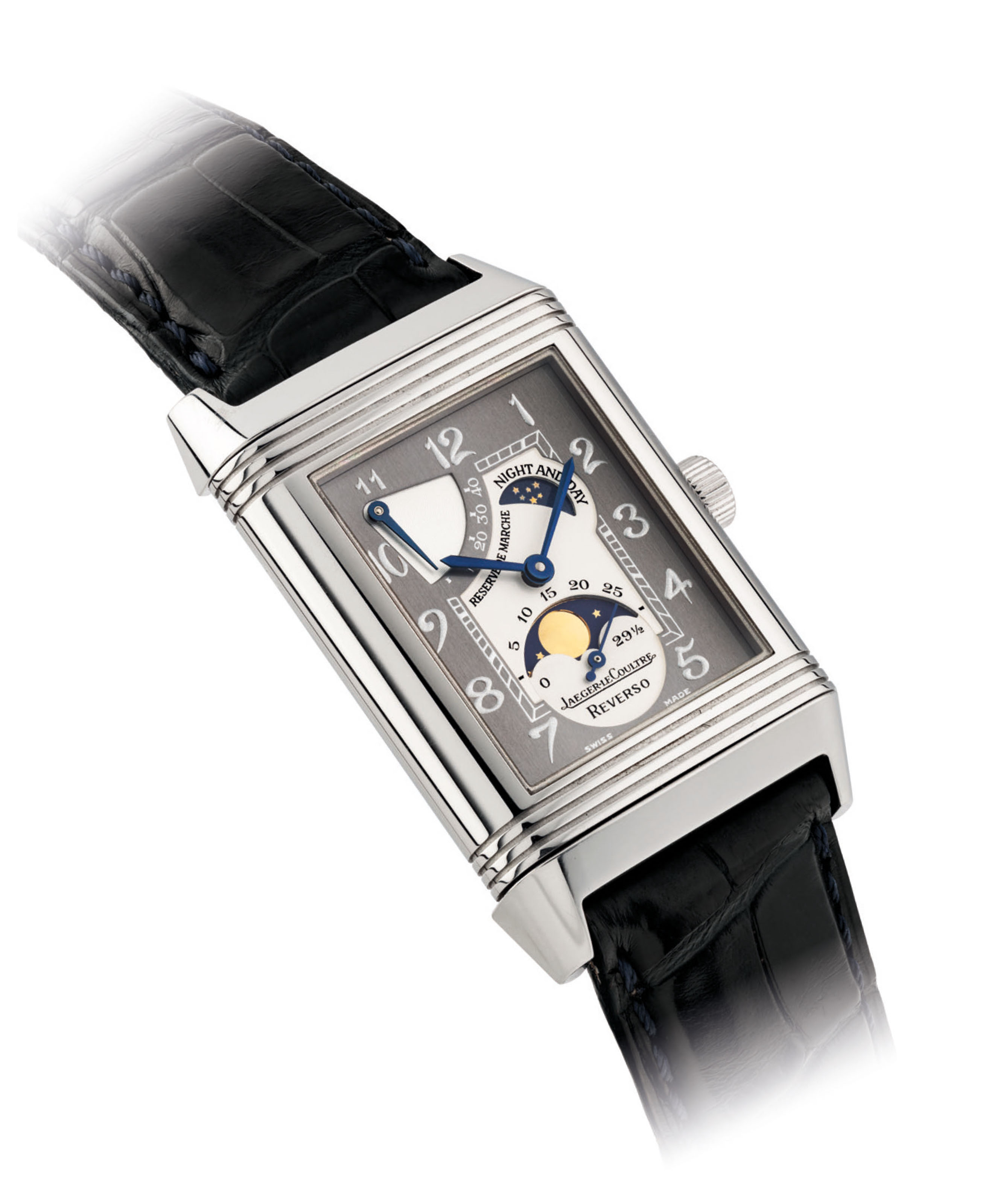 JAEGERLECOULTRE. A FINE PLATINUM LIMITED EDITION REVERSIBLE WRISTWATCH