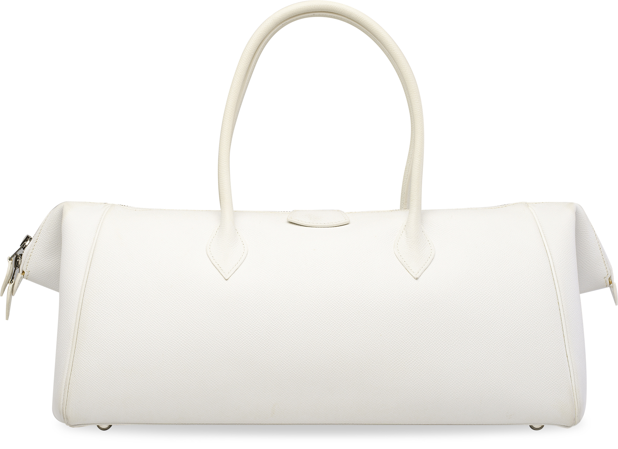 A WHITE EPSOM LEATHER PARIS-BOMBAY 37 WITH PALLADIUM HARDWARE
