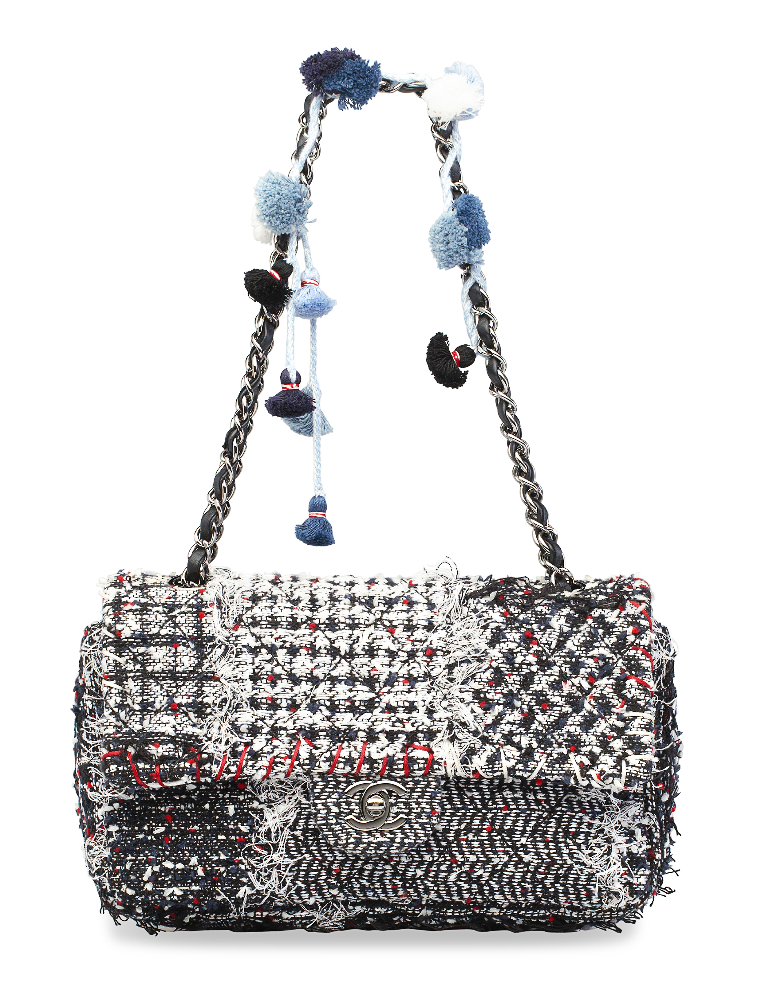 A Limited Edition Tweed Pom Pom Paris Dubai Classic Medium Flap With Silver Hardware Chanel 2015 Christie S