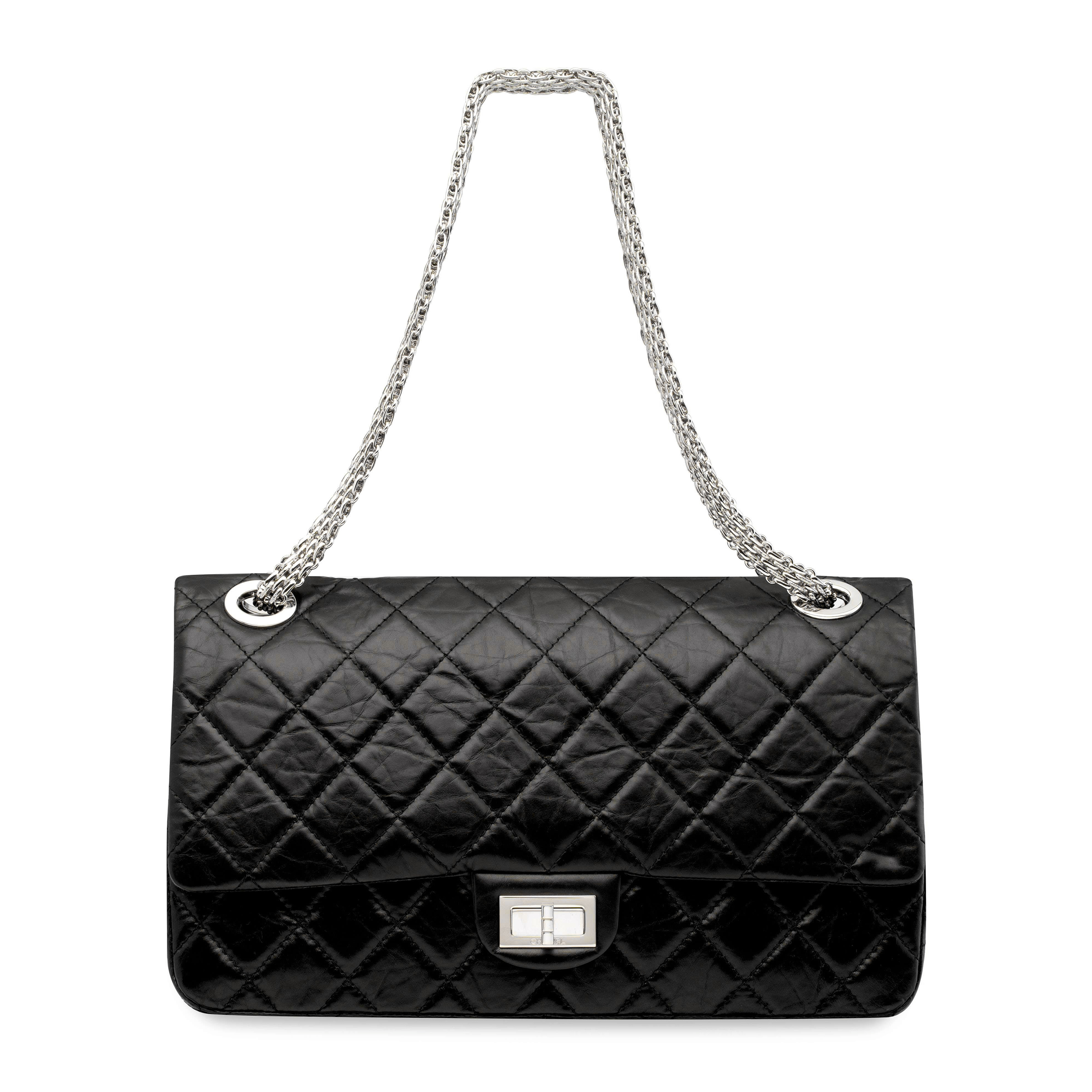 A Limited Edition Mobile Art Hk By Karl Lagerfeld Black Aged Lambskin Leather 2 55 Double Flap 227 Bag With Silver Hardware Chanel 08 Christie S