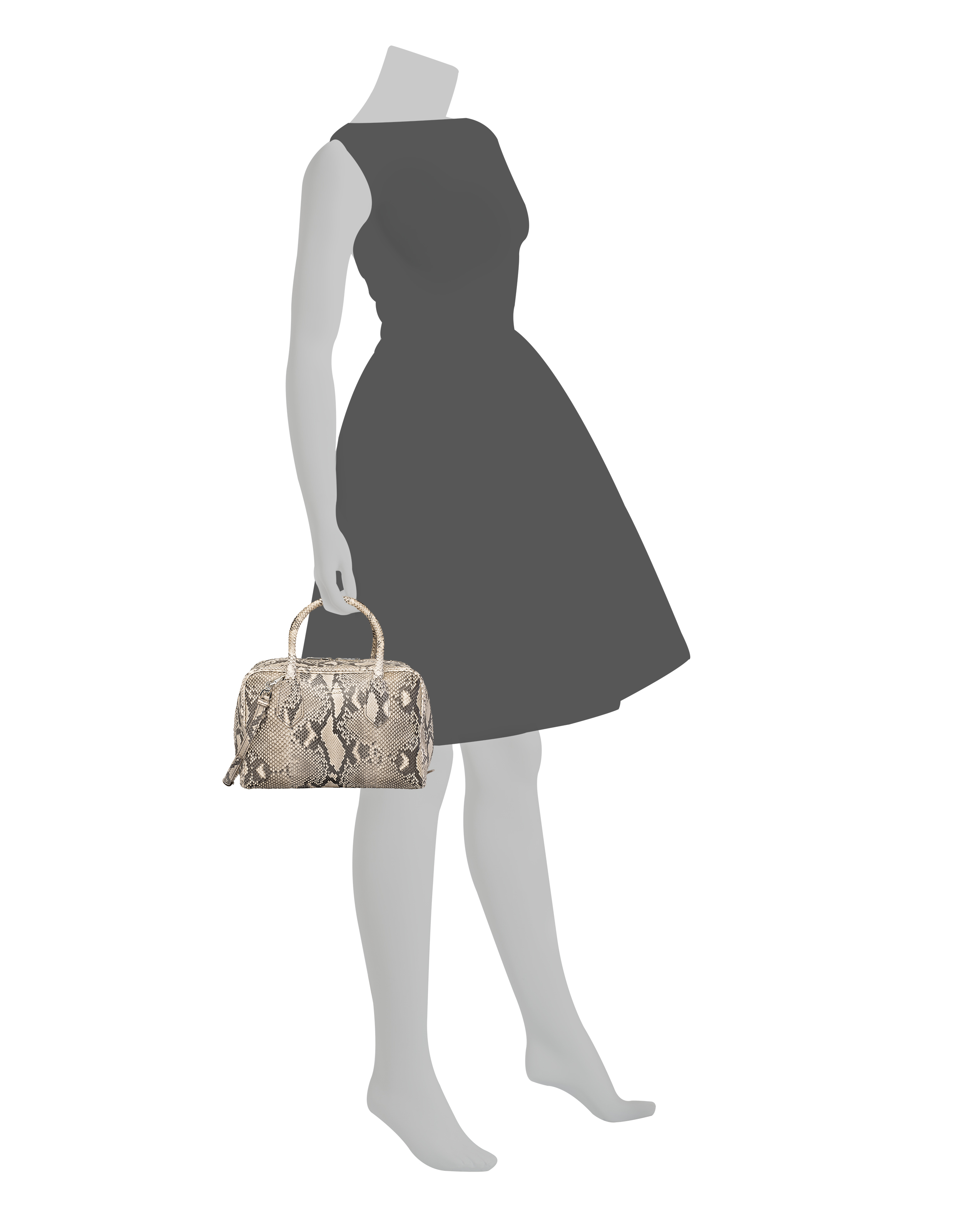 A NATURAL PYTHON MEDIUM INSIDE BAG WITH SILVER HARDWARE, PRADA