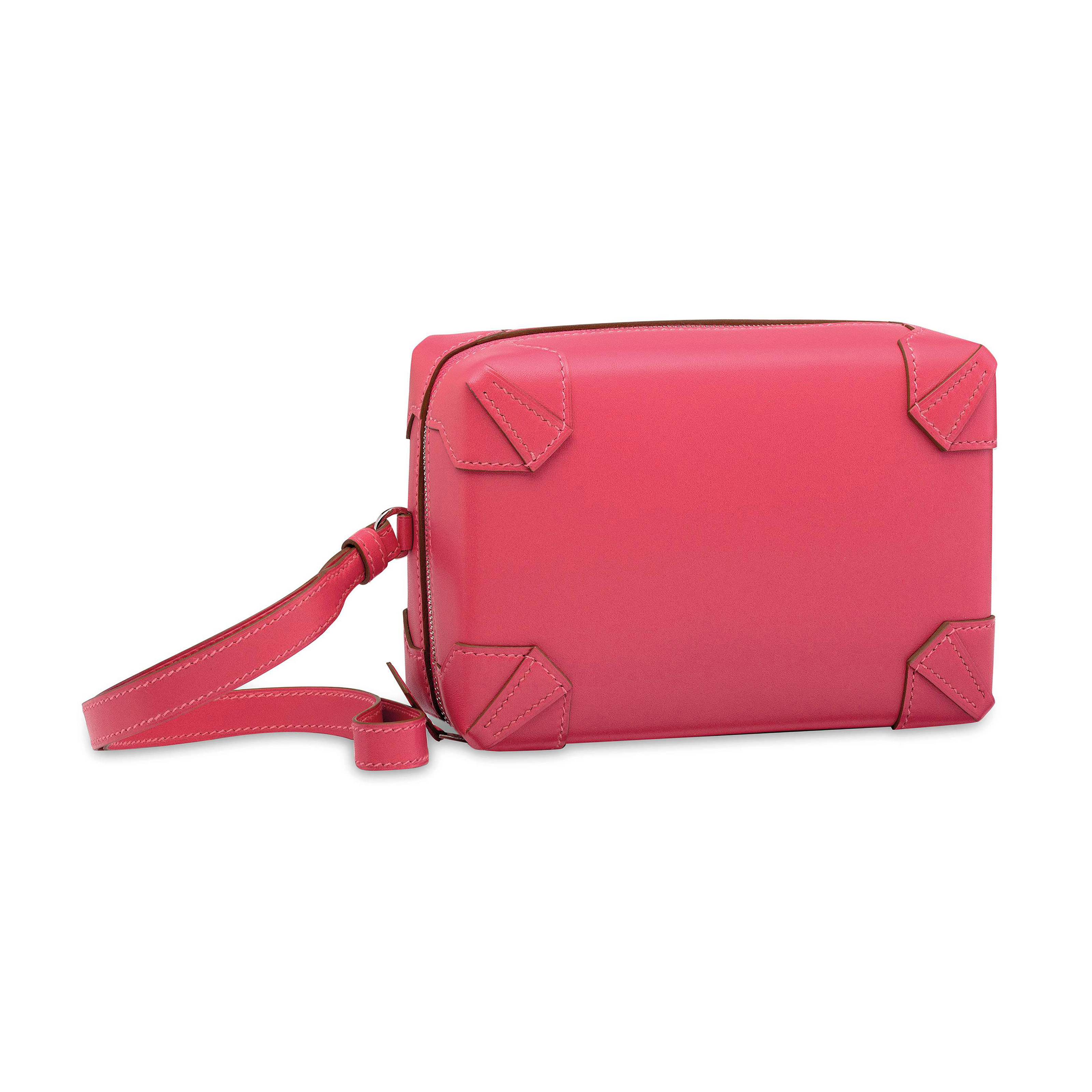 A ROSE LIPSTICK TADELAKT LEATHER MAXIBOX MINI WITH PALLADIUM