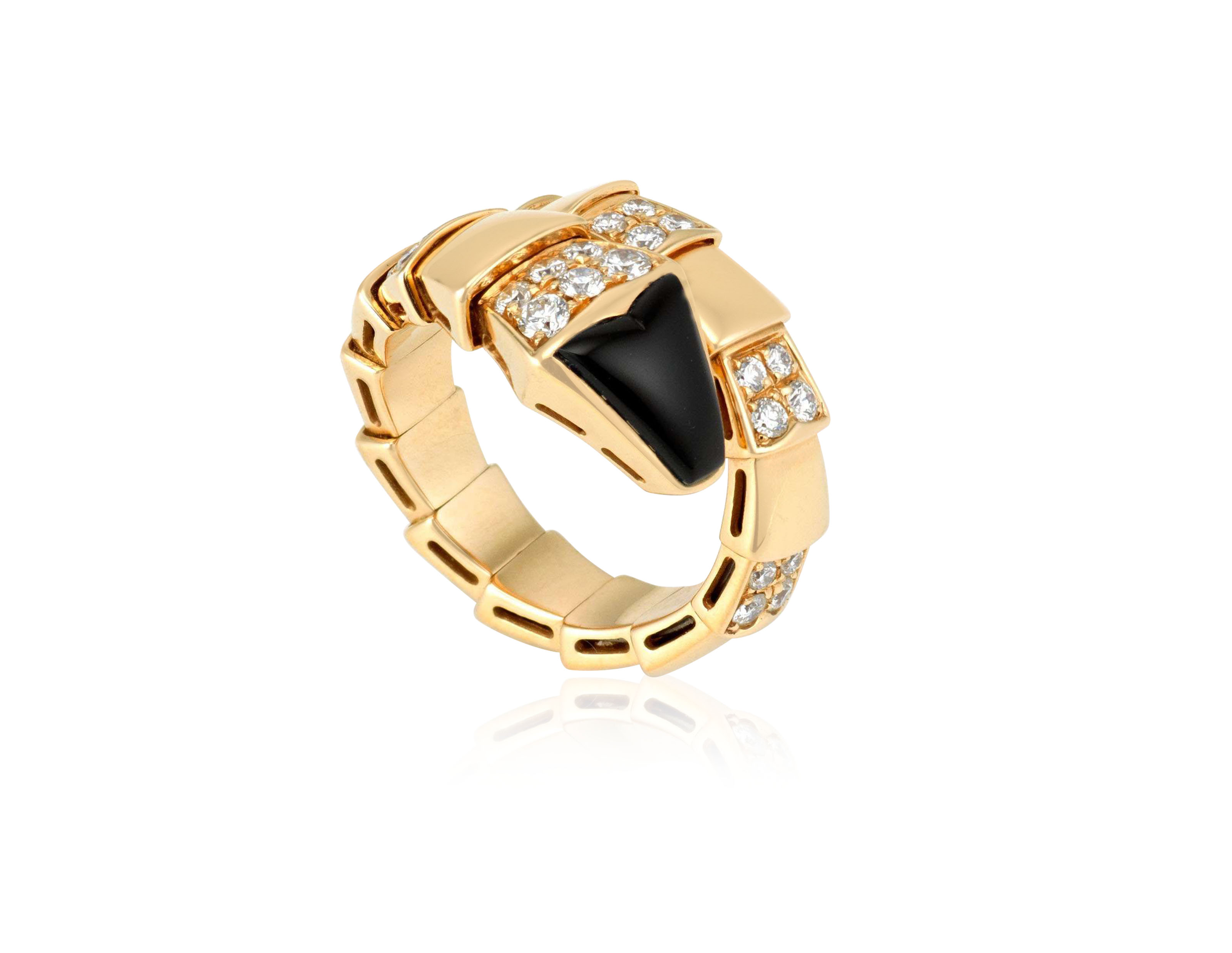 BULGARI ONYX AND DIAMOND 'SERPENTI' RING, Christie's