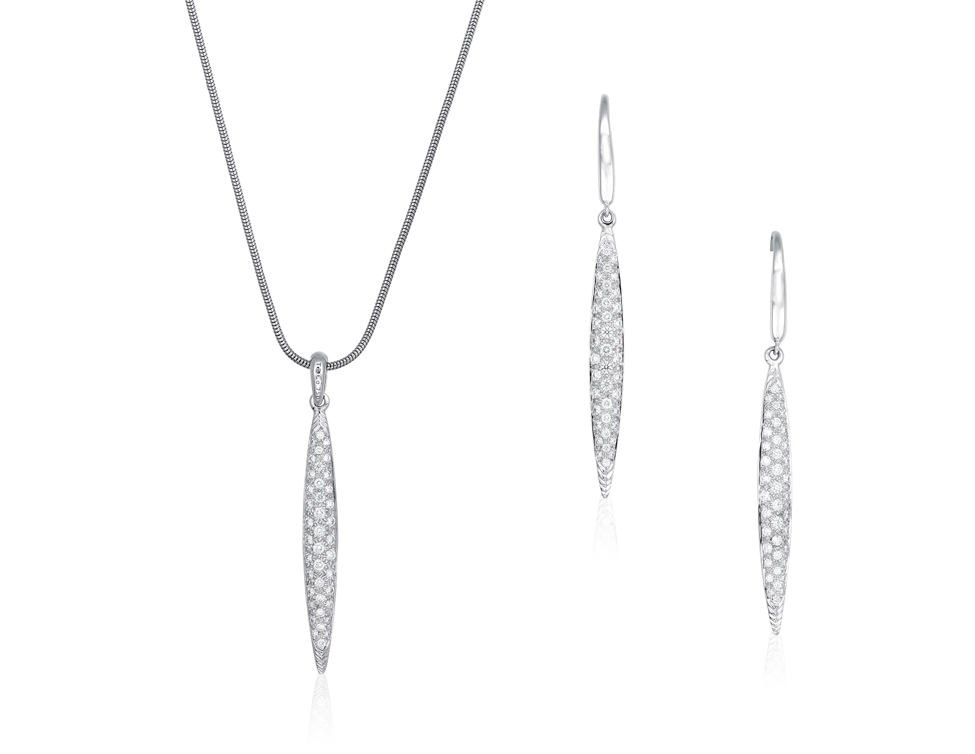 TIFFANY CO. SET OF FEATHER DIAMOND JEWELLERY Christie s