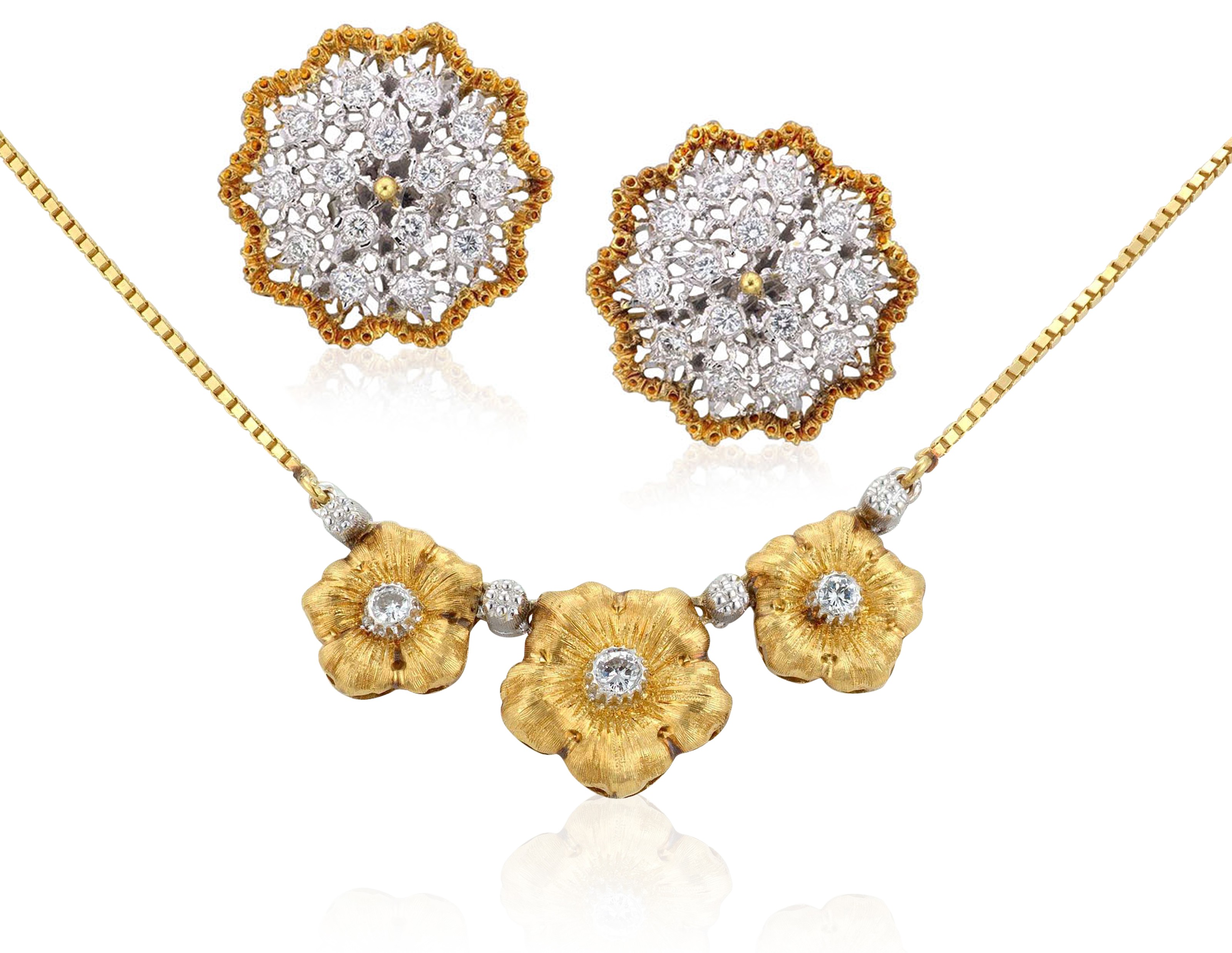 BUCCELLATI DIAMOND EARRINGS AND NECKLACE, Christie’s