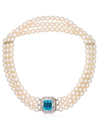 aquamarine cultured pearl necklace diamond