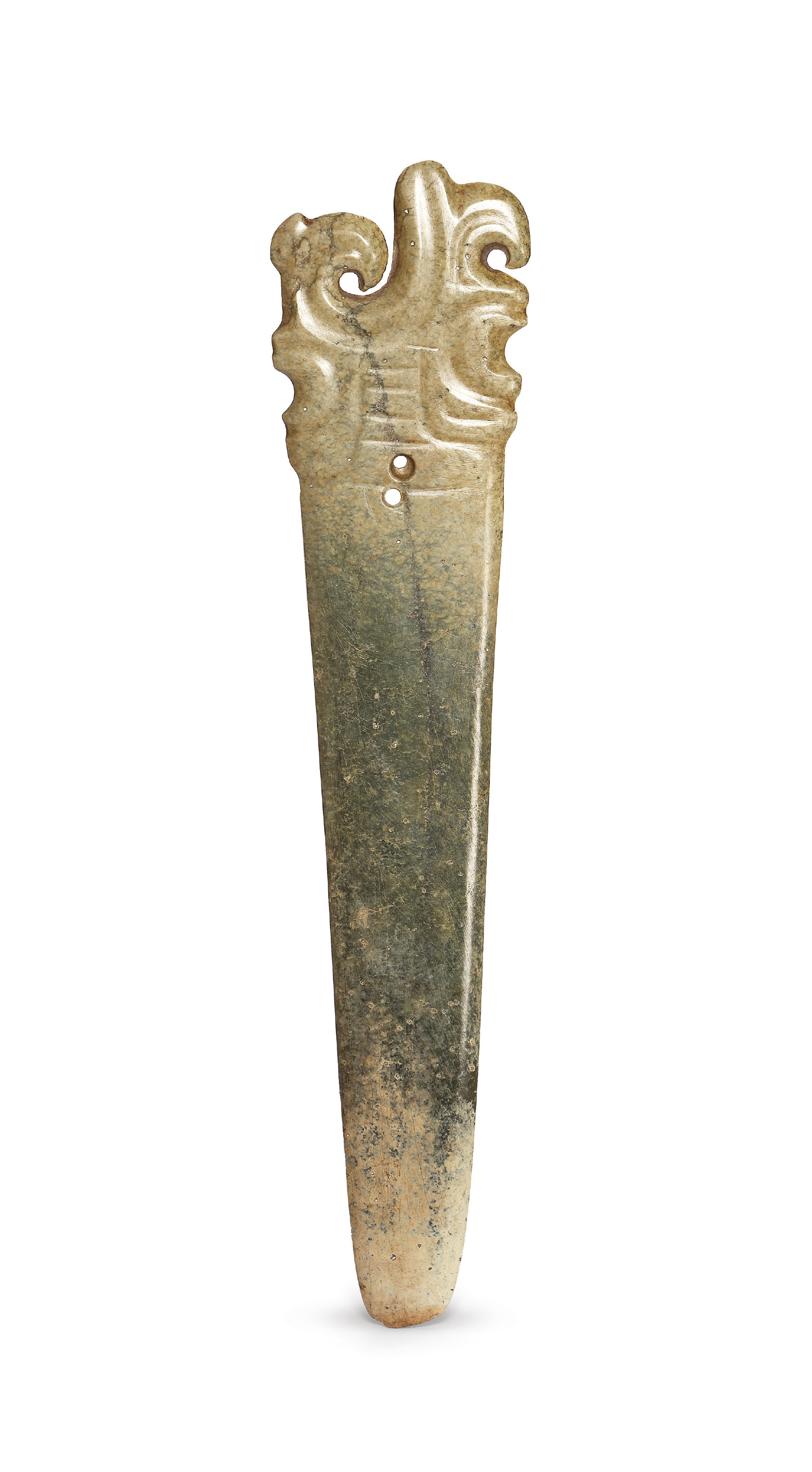 興隆洼文化晚期至紅山文化早期約公元前5500-4000年玉耳飾玦一對, LATE