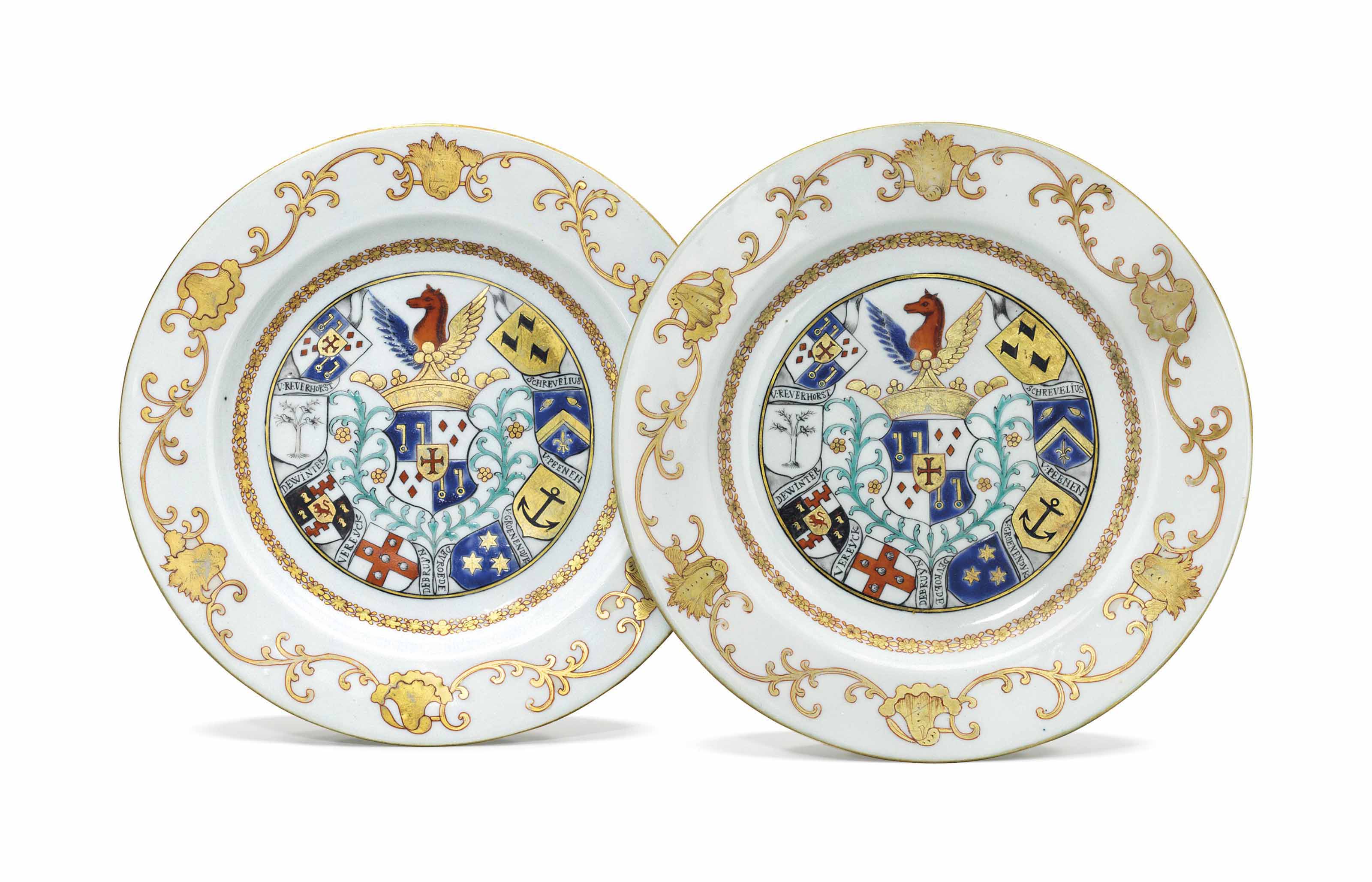A PAIR OF DUTCH MARKET ARMORIAL PLATES , CIRCA 1745 Christie's