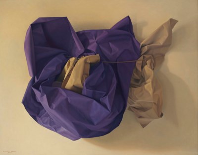 Claudio Bravo (1936-2011) , Purple and Beige Paper ...