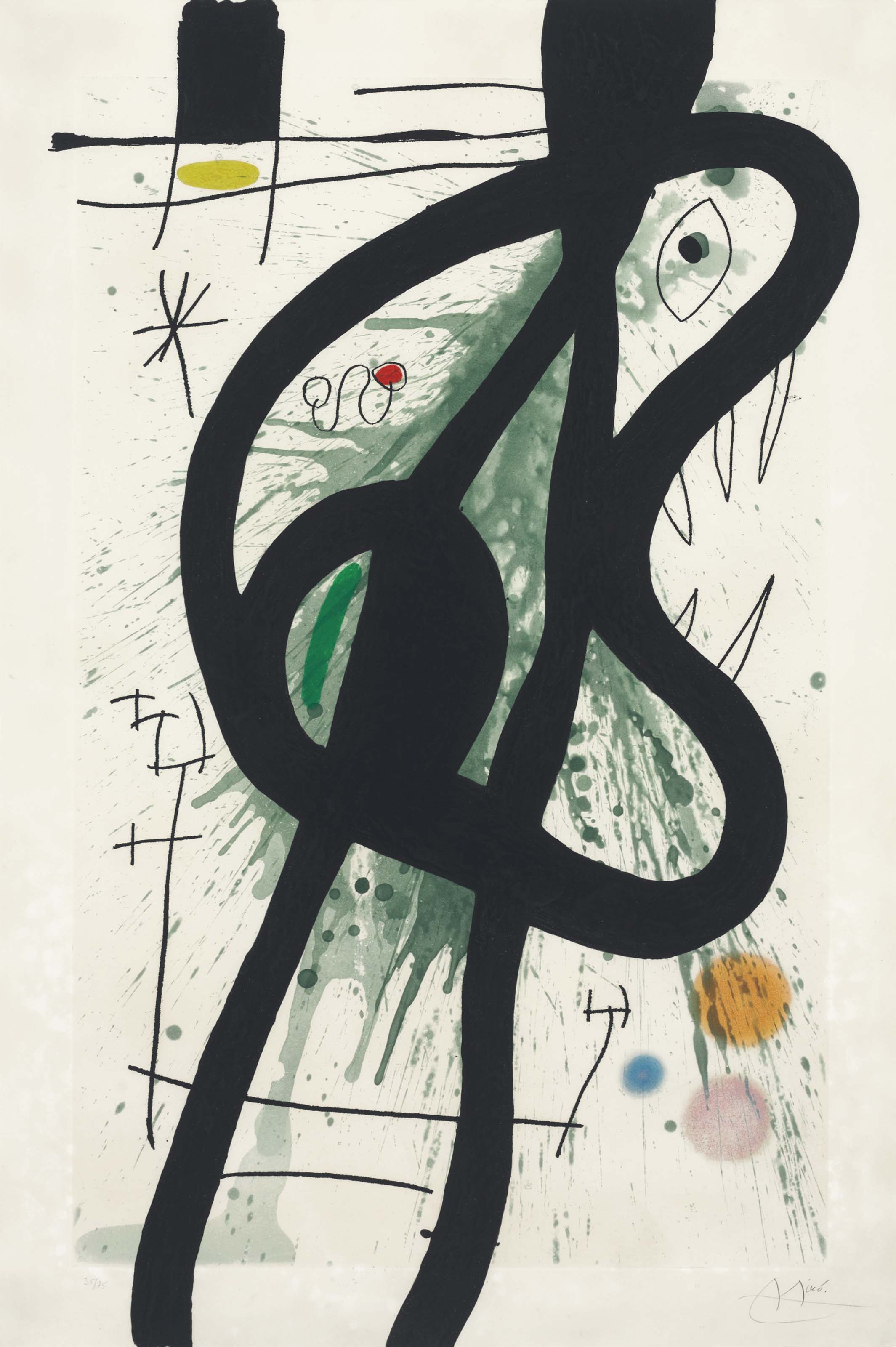 Joan Miro、LE GRAND NU DEBOUT、画集画、新品額装付 Joan Miro、LE GRAND NU DEBOUT、画集画、新品額装付 NU DEBOUT