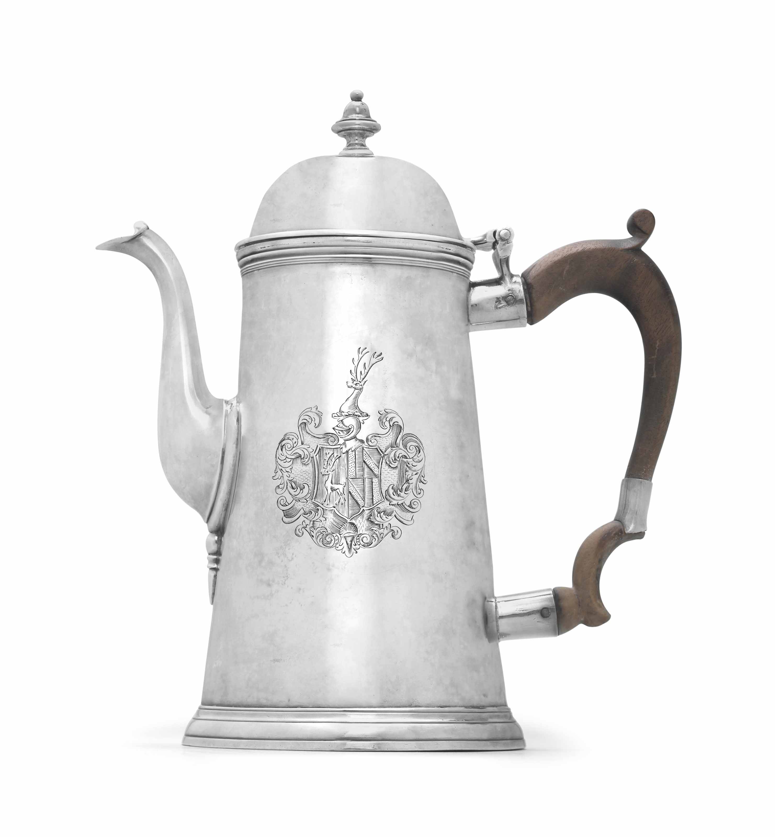 AN IMPORTANT LARGE SILVER COFFEE POT , MARK OF JOHN BLOWERS, BOSTON