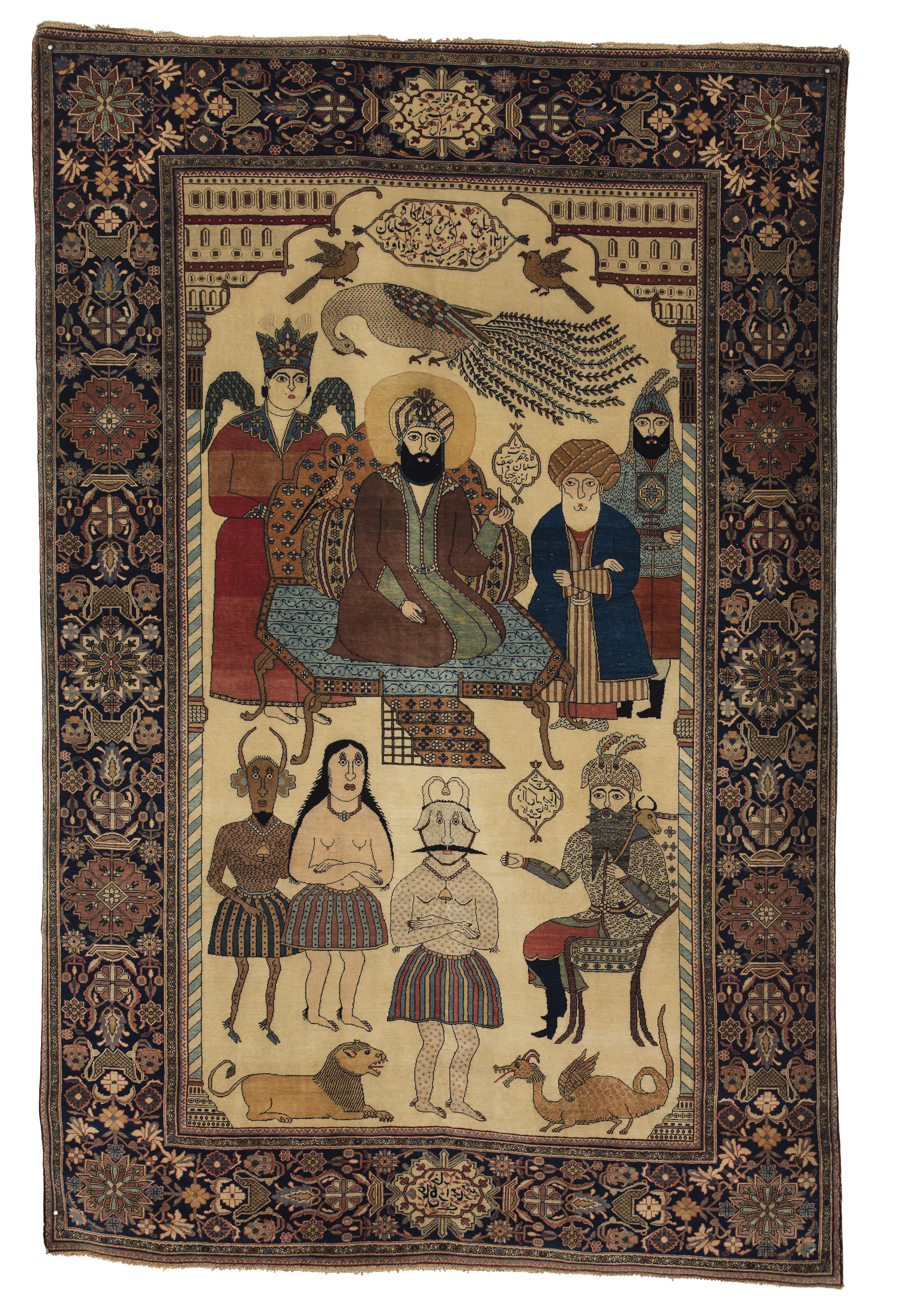A PICTORIAL MOHTASHAM KASHAN RUG , CENTRAL PERSIA, CIRCA 1880 | Christie's