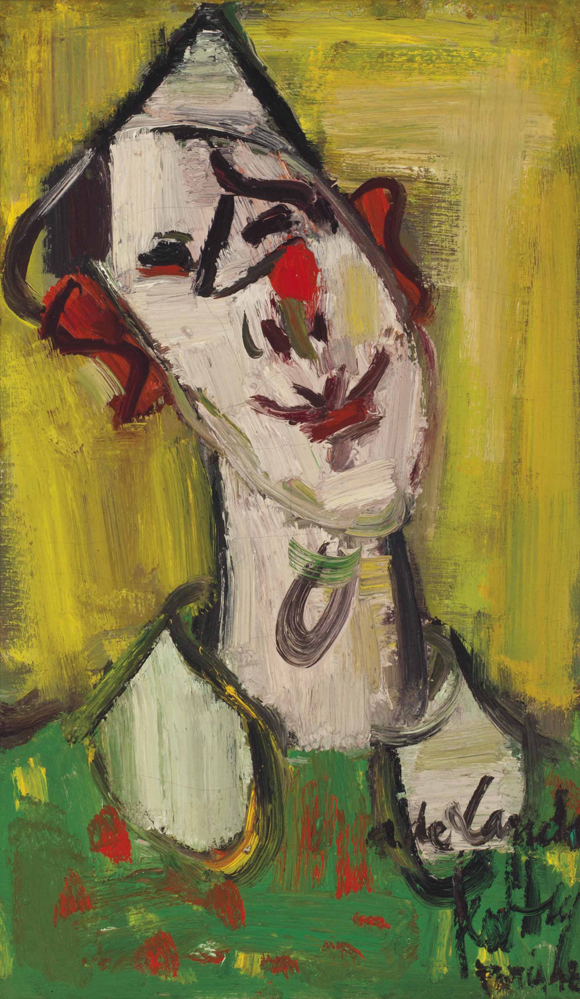 Gen Paul French 1895 1975 Clown Avec Un Nez Rouge 1940s