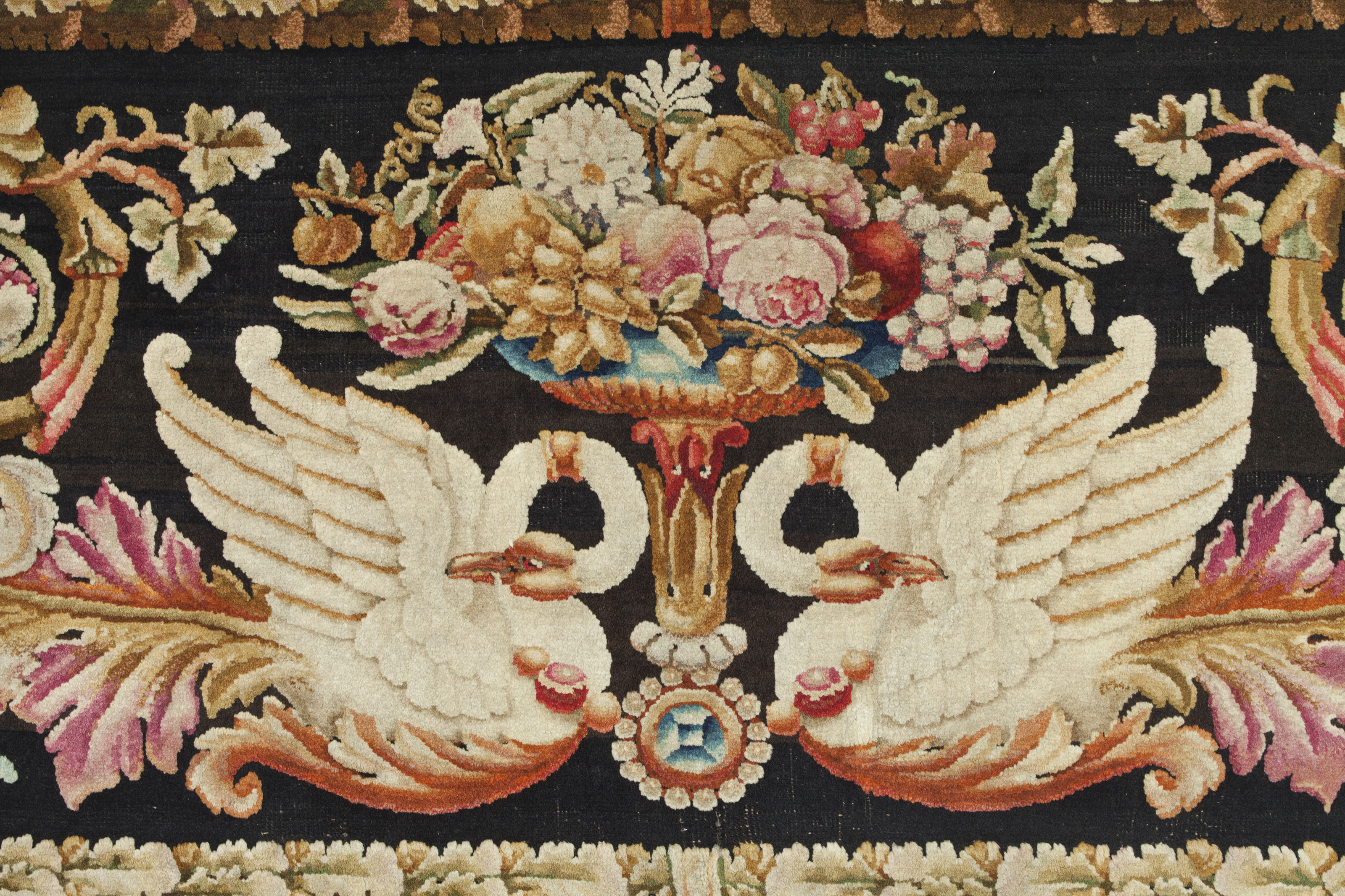 A FRENCH GRAY-PAINTED BENCH , WITH AN EMPIRE SAVONNERIE ...