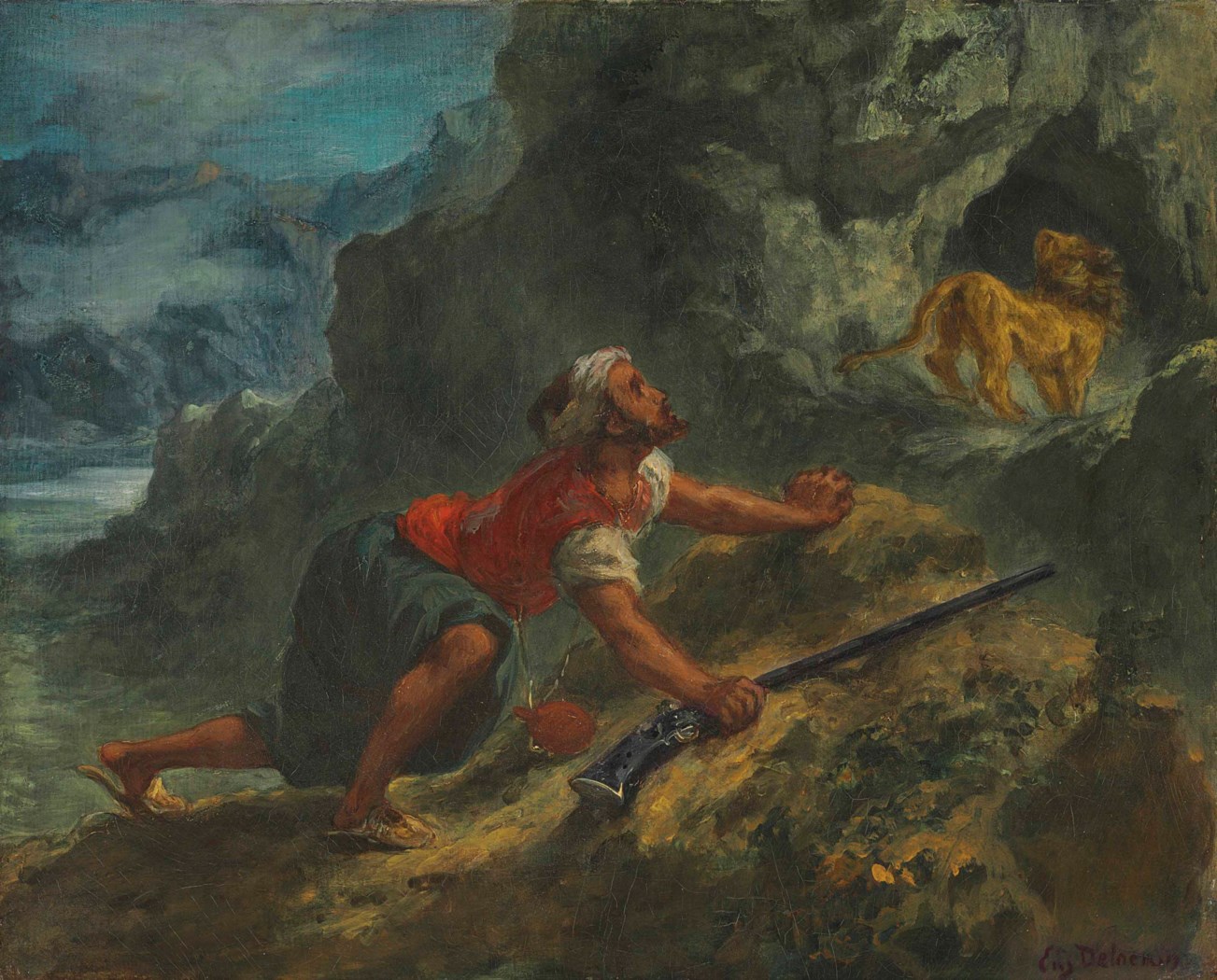 Eugène Delacroix (French, 17981863), Arab Stalking a Lion Christie's