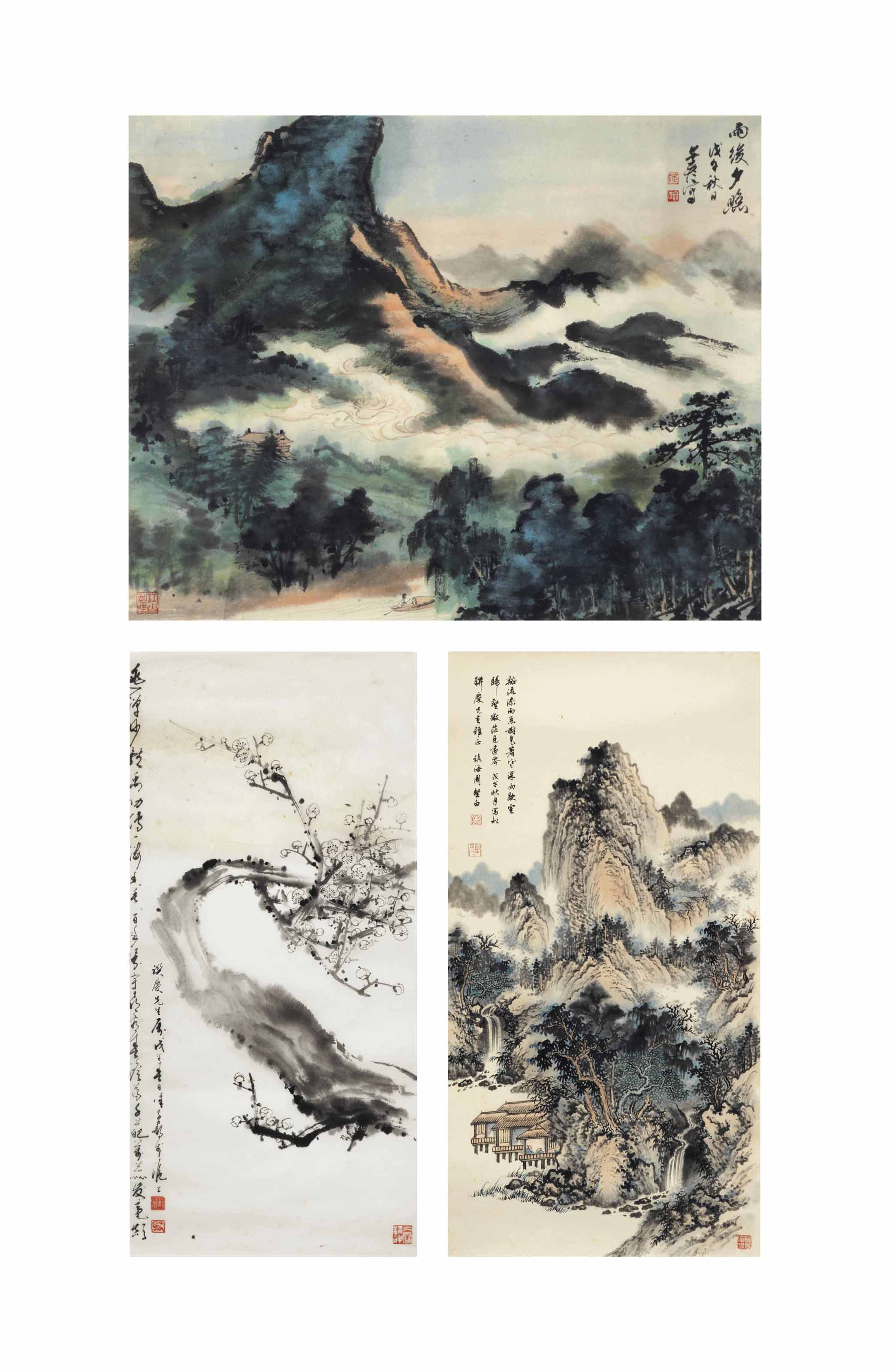 梁啟超書法對聯水墨紙本立軸兩幅, Calligraphic Couplet