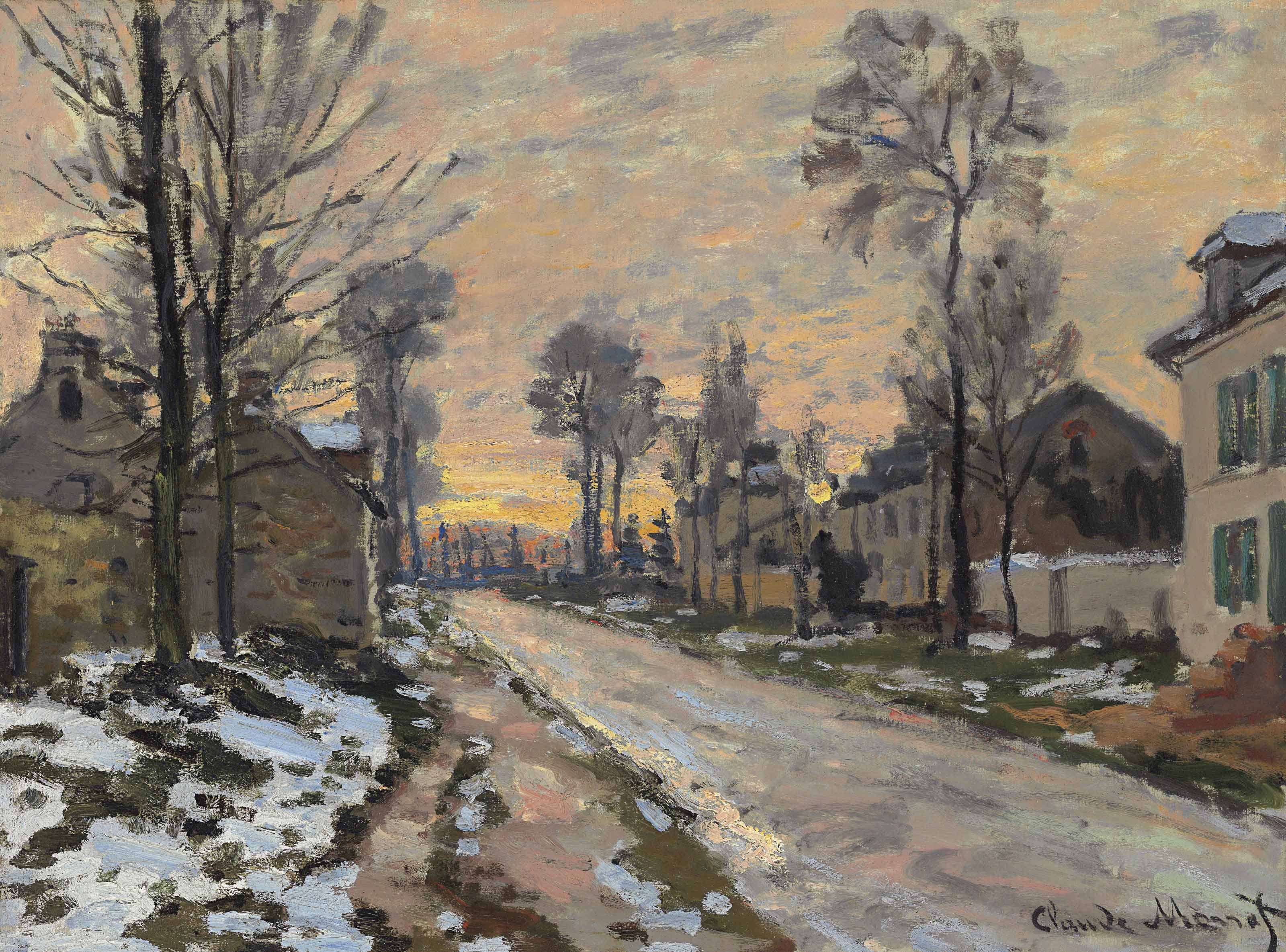 Claude Monet 1840 1926 Route A Louveciennes Neige Fondante