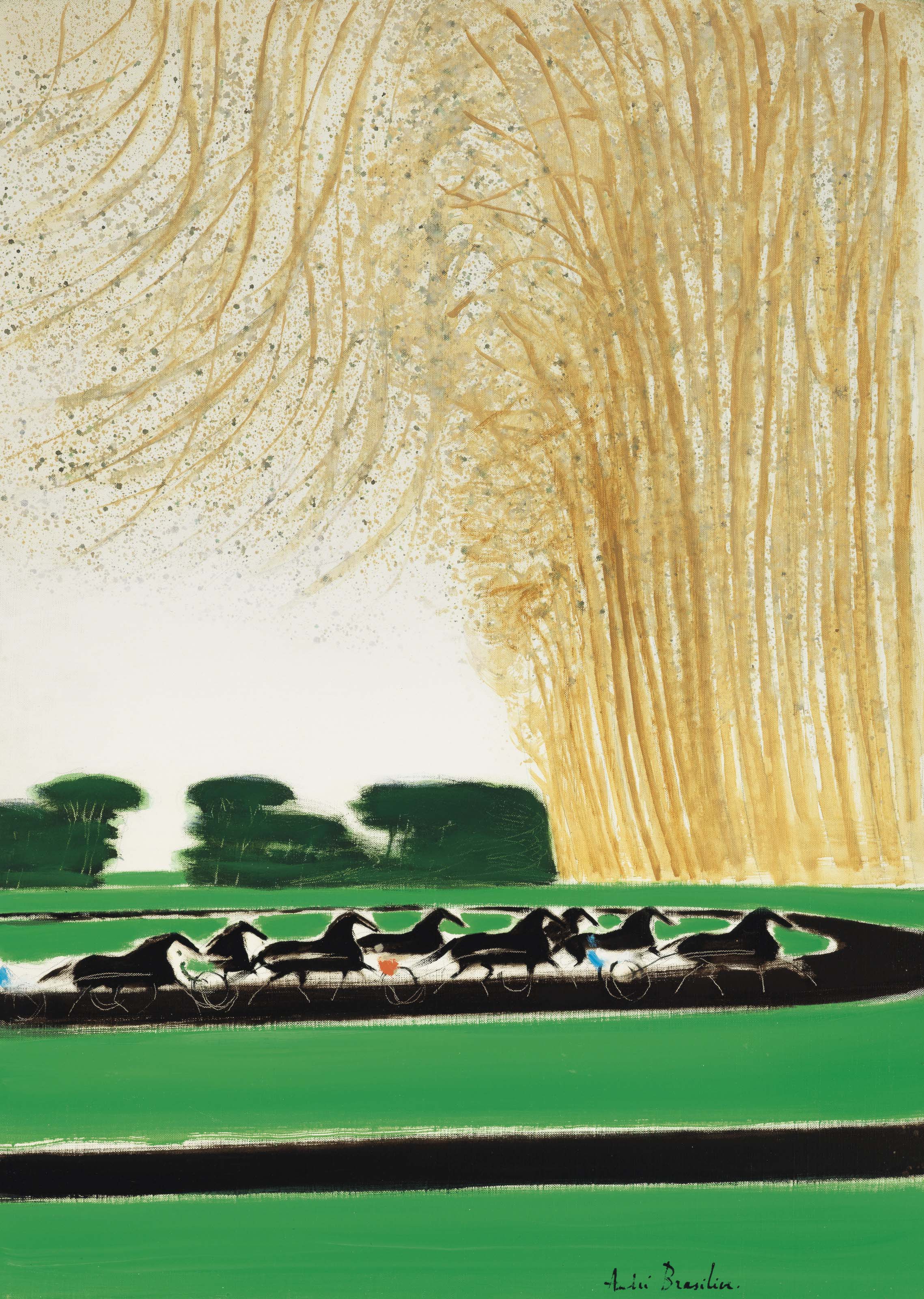 Andre Brasilier (b. 1929), Les chevaux, Vincennes | Christie's
