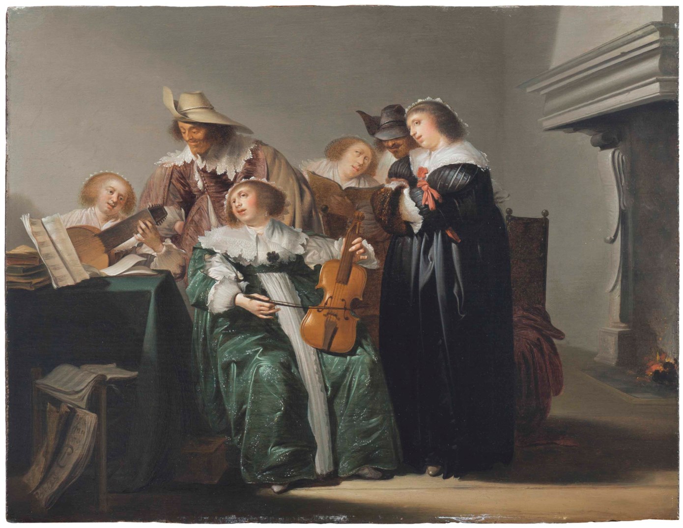 Pieter Codde (Amsterdam 15991678), An elegant company making music