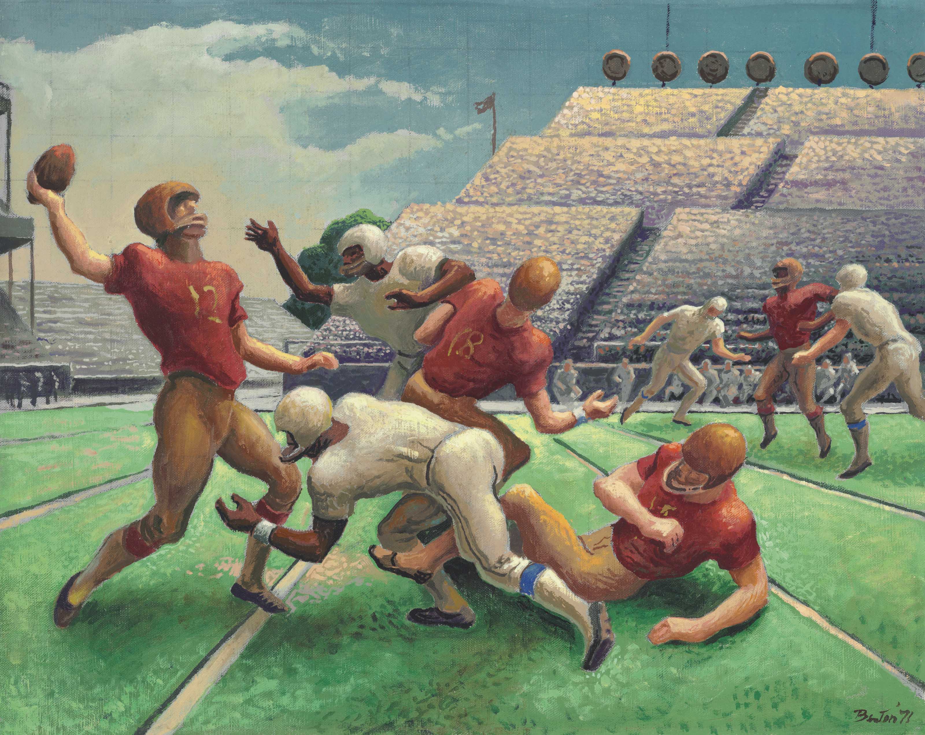 Thomas Hart Benton 1889 1975 Study For Forward Pass 20th Century Paintings Christie S