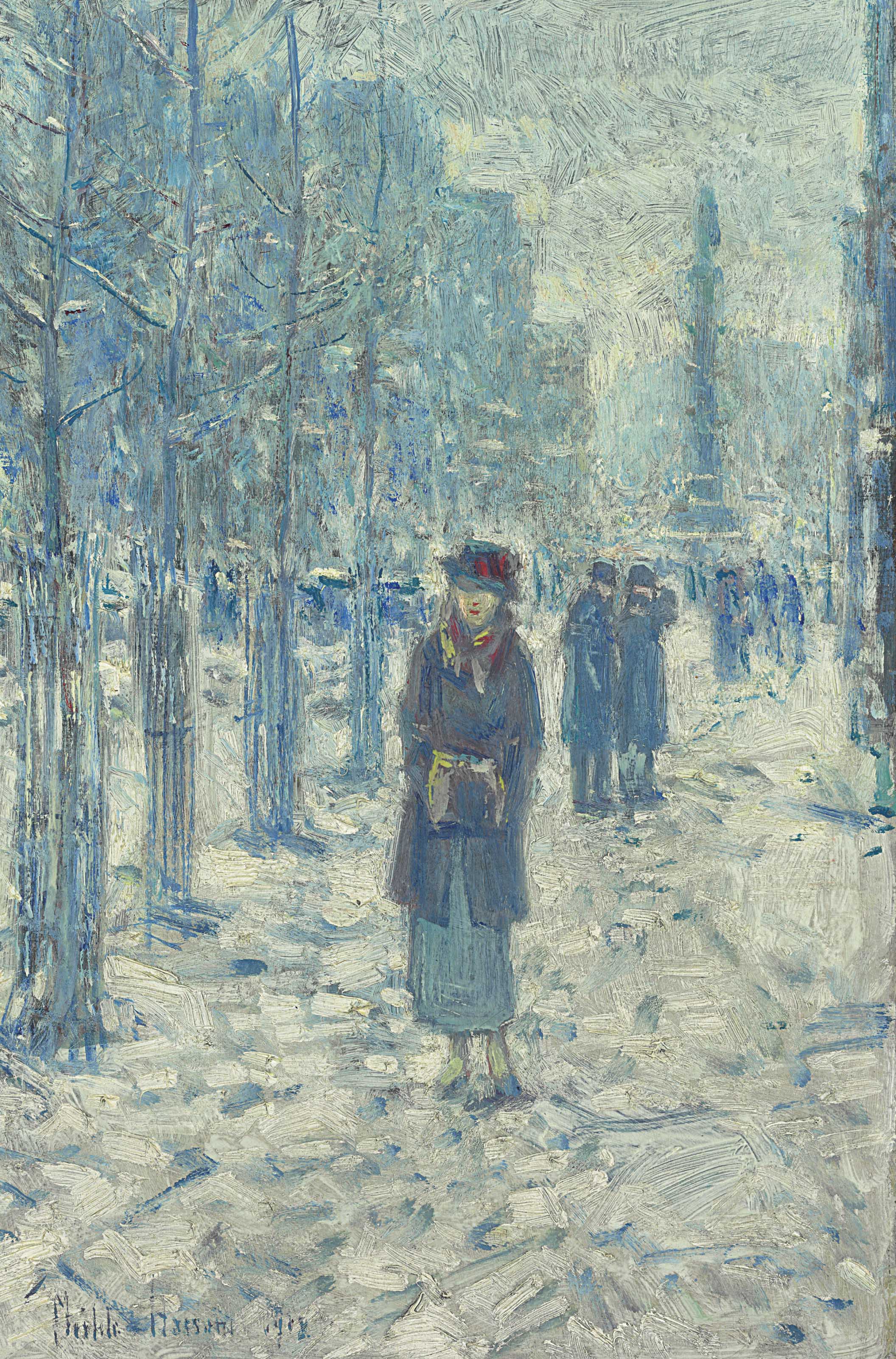 Childe Hassam (18591935) , Kitty Walking in Snow Christie's