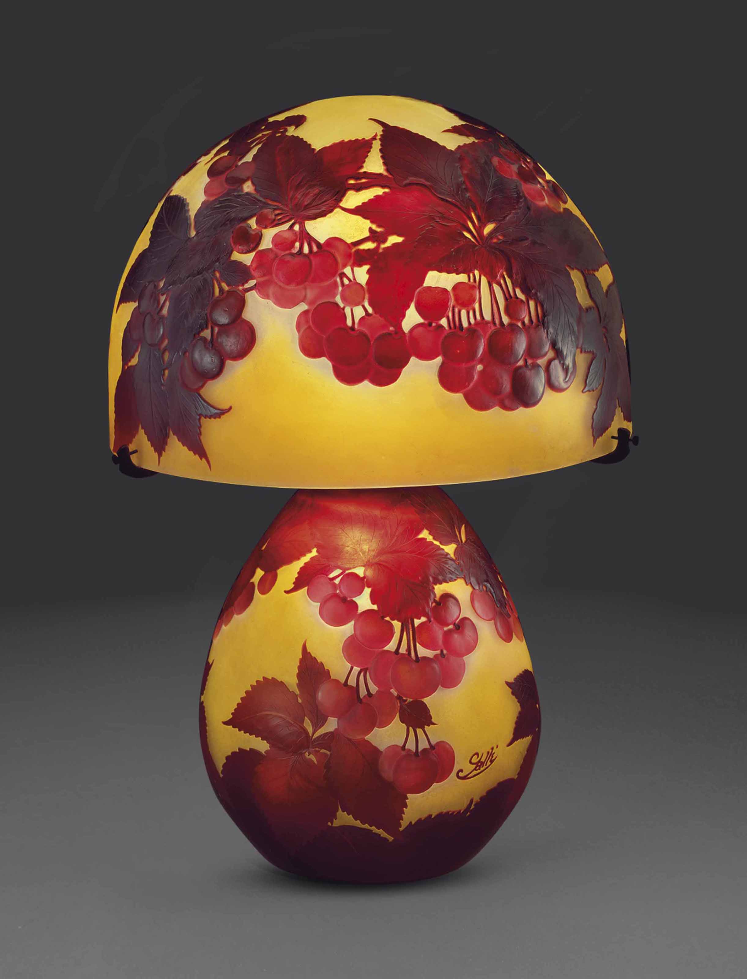 GALLE , A 'CHERRY' TABLE LAMP, CIRCA 1925 Christie's