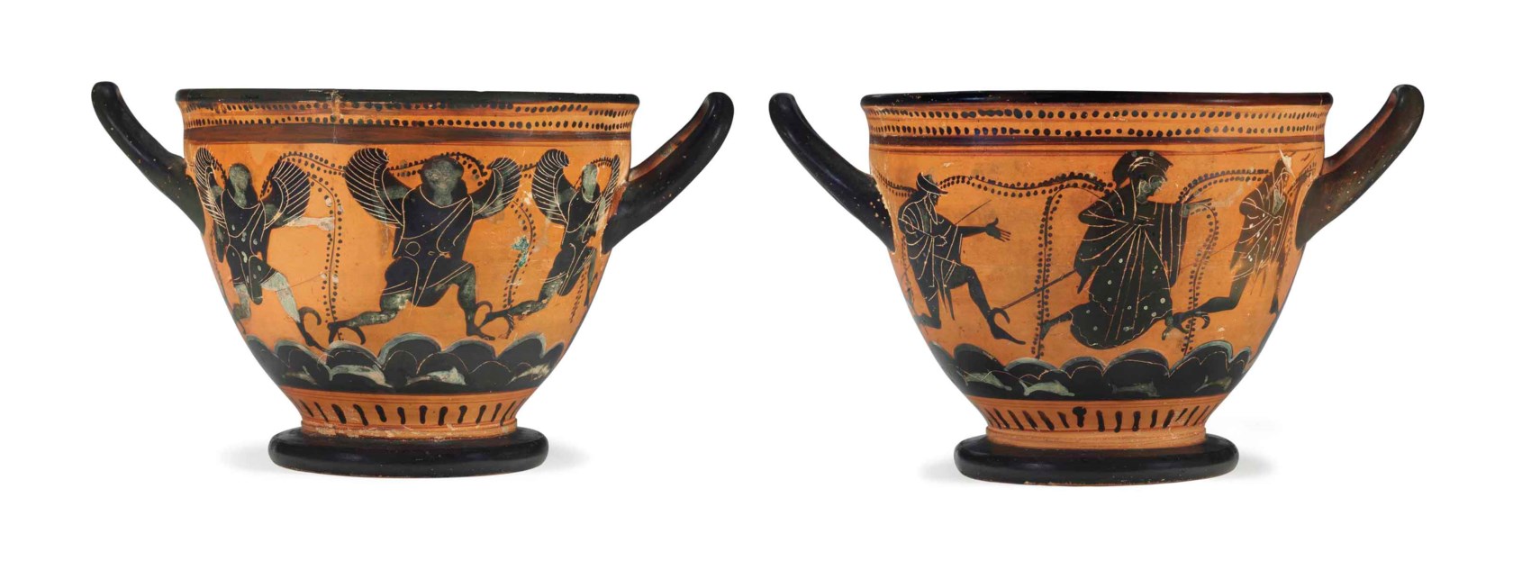 AN ATTIC BLACKFIGURED SKYPHOS, ATTRIBUTED TO THE PAINTER OF RODIN 1000